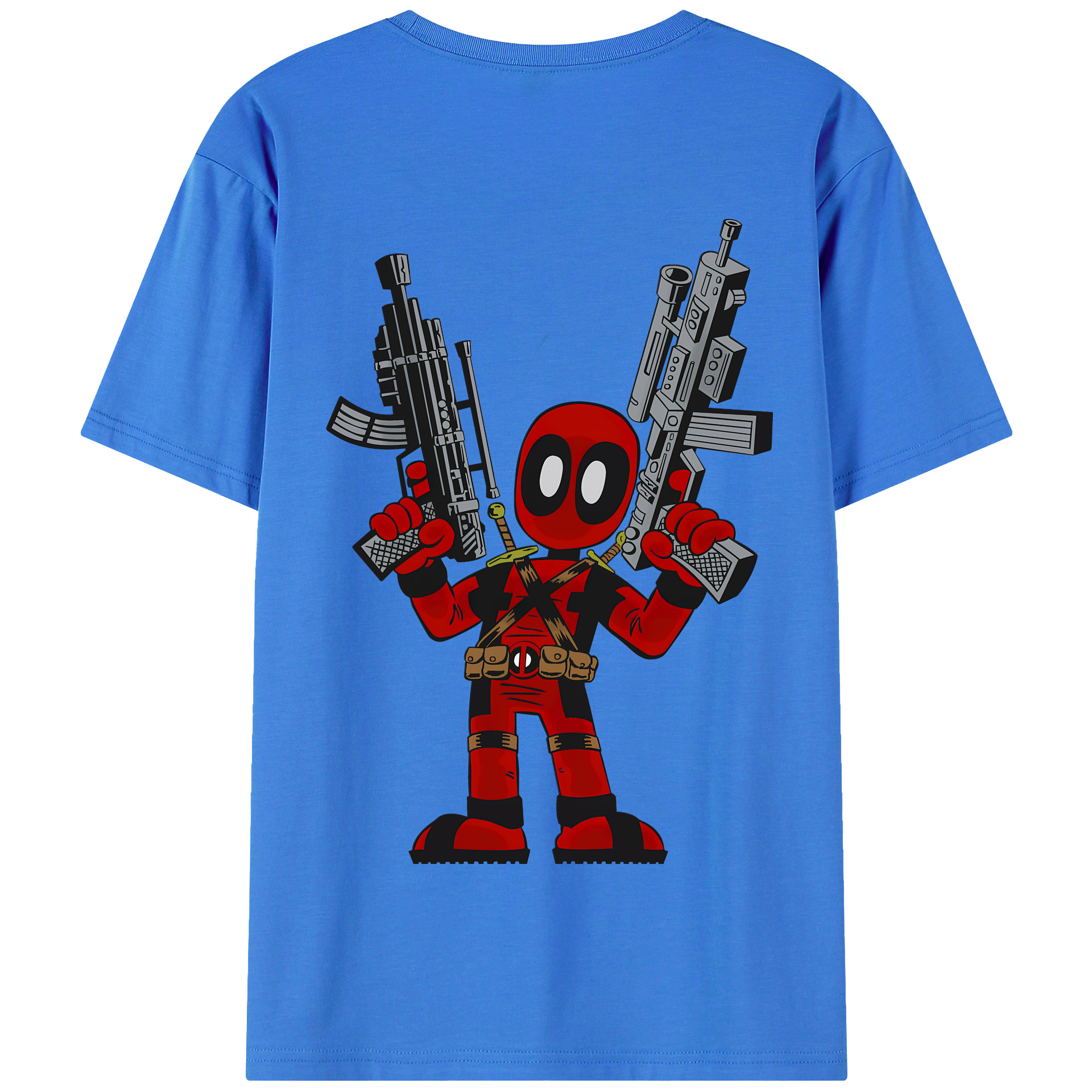 （画像用） Deadpool デッドプール 綿100％半袖Tシャツ（背面プリント）