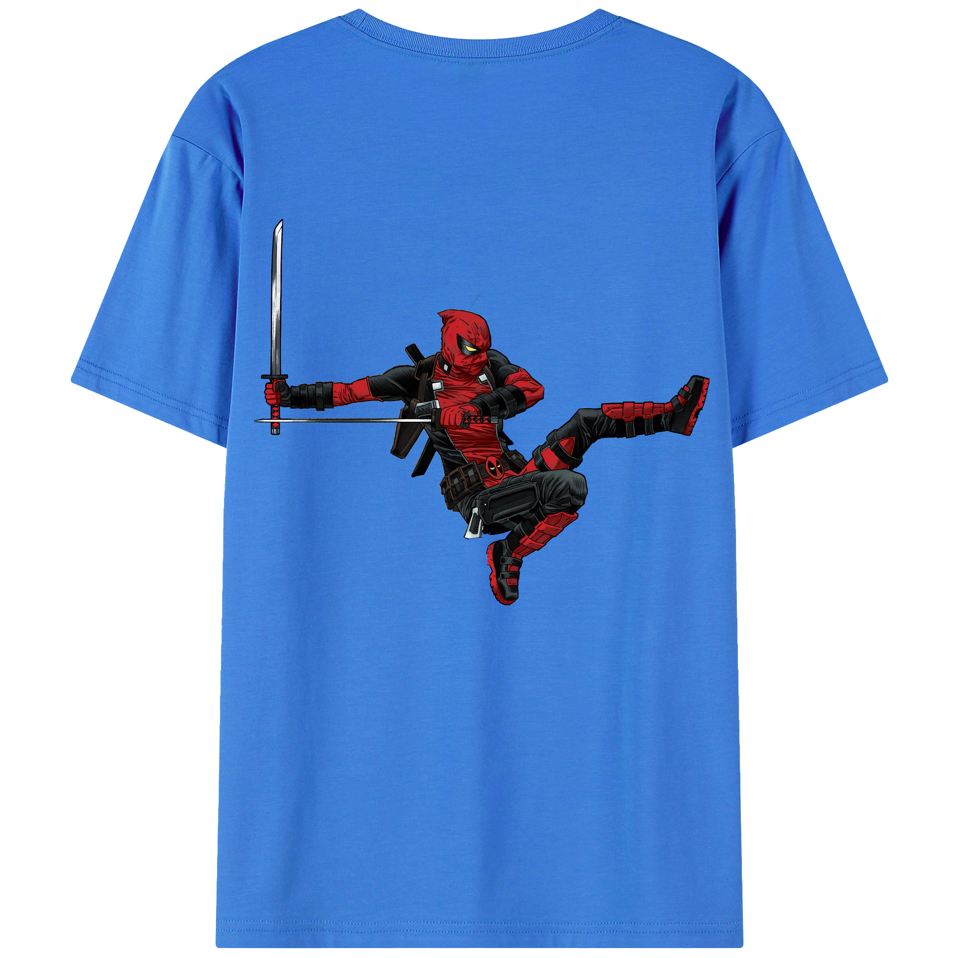 （画像用） Deadpool デッドプール 綿100％半袖Tシャツ（背面プリント）
