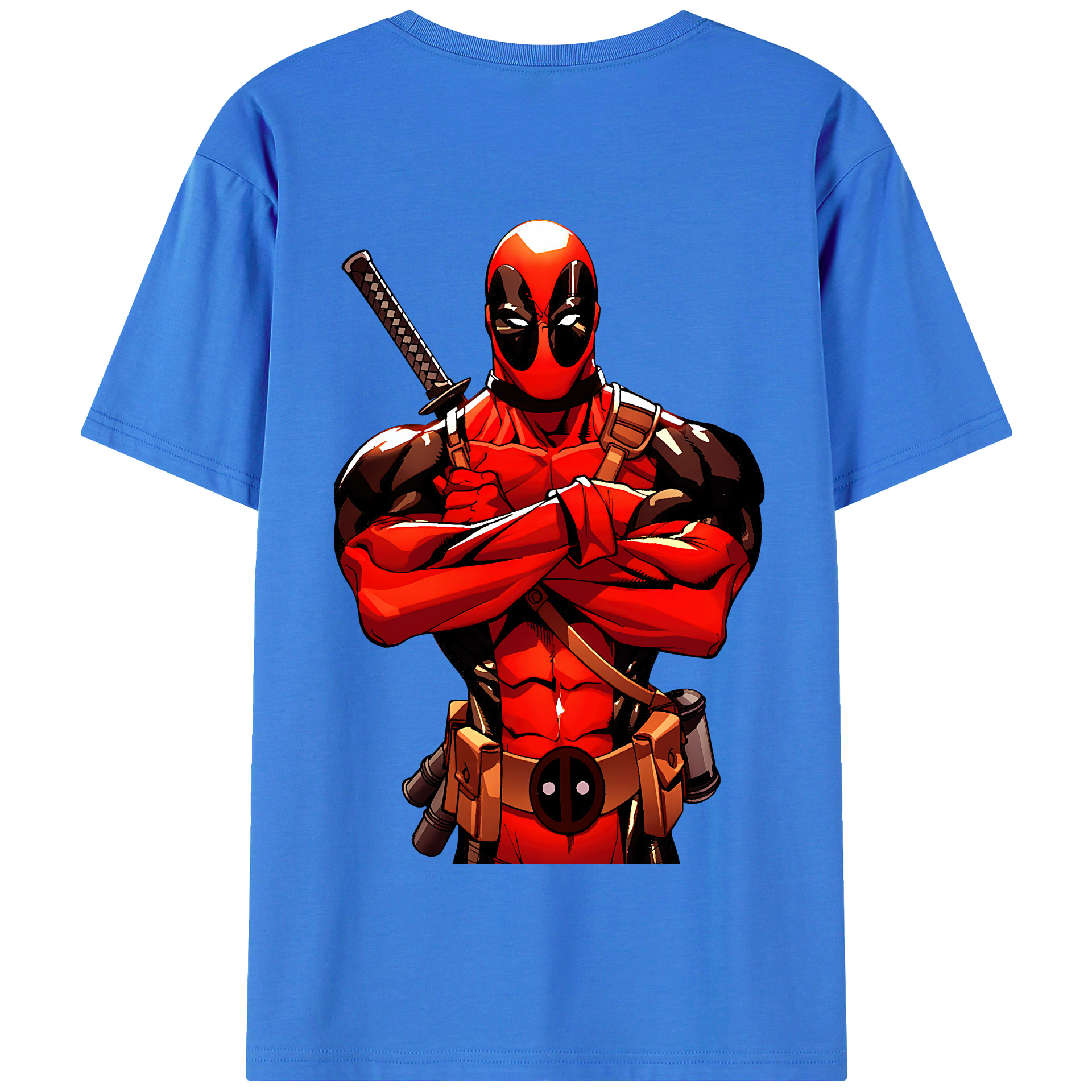 （画像用） Deadpool デッドプール 綿100％半袖Tシャツ（背面プリント）