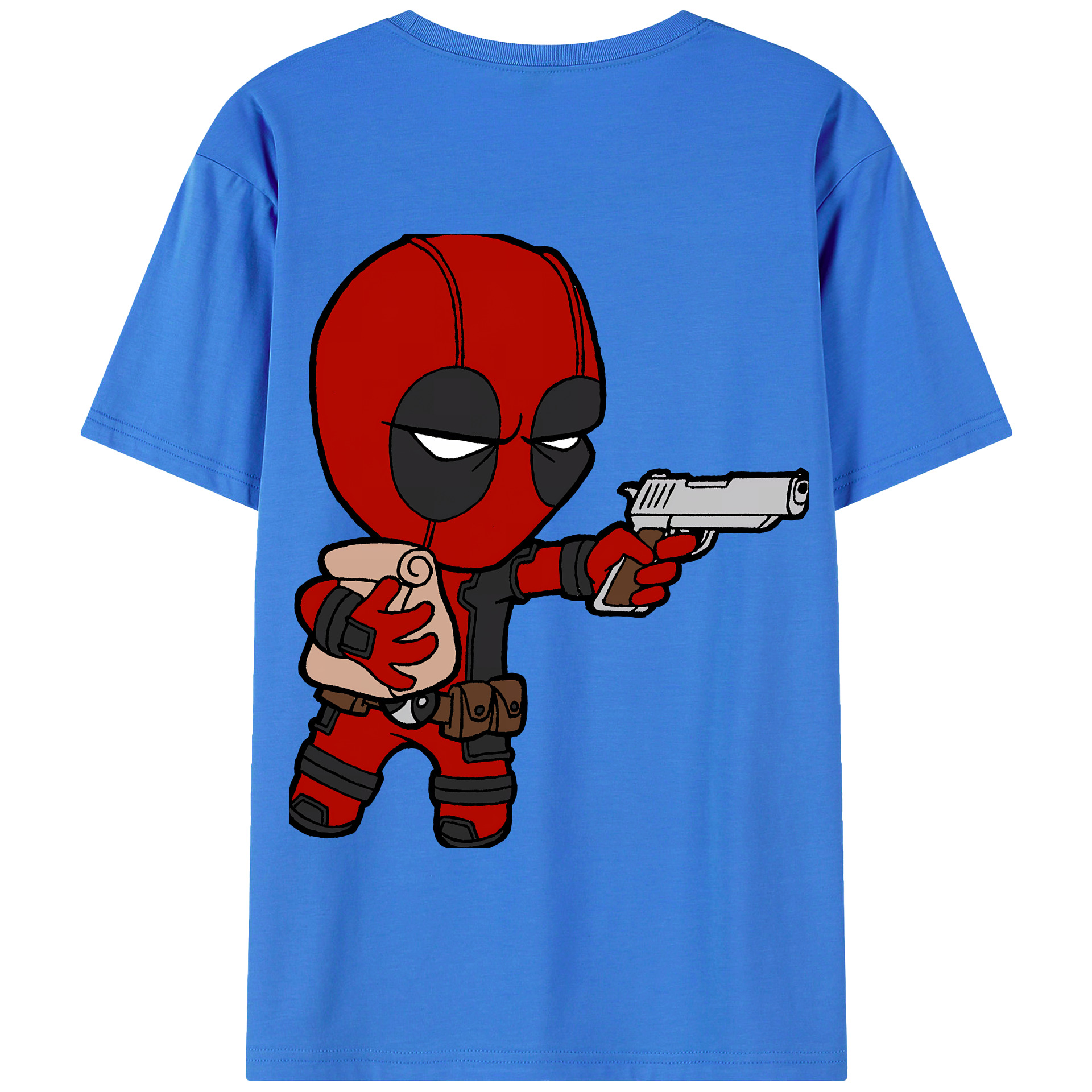 （画像用） Deadpool デッドプール 綿100％半袖Tシャツ（背面プリント）