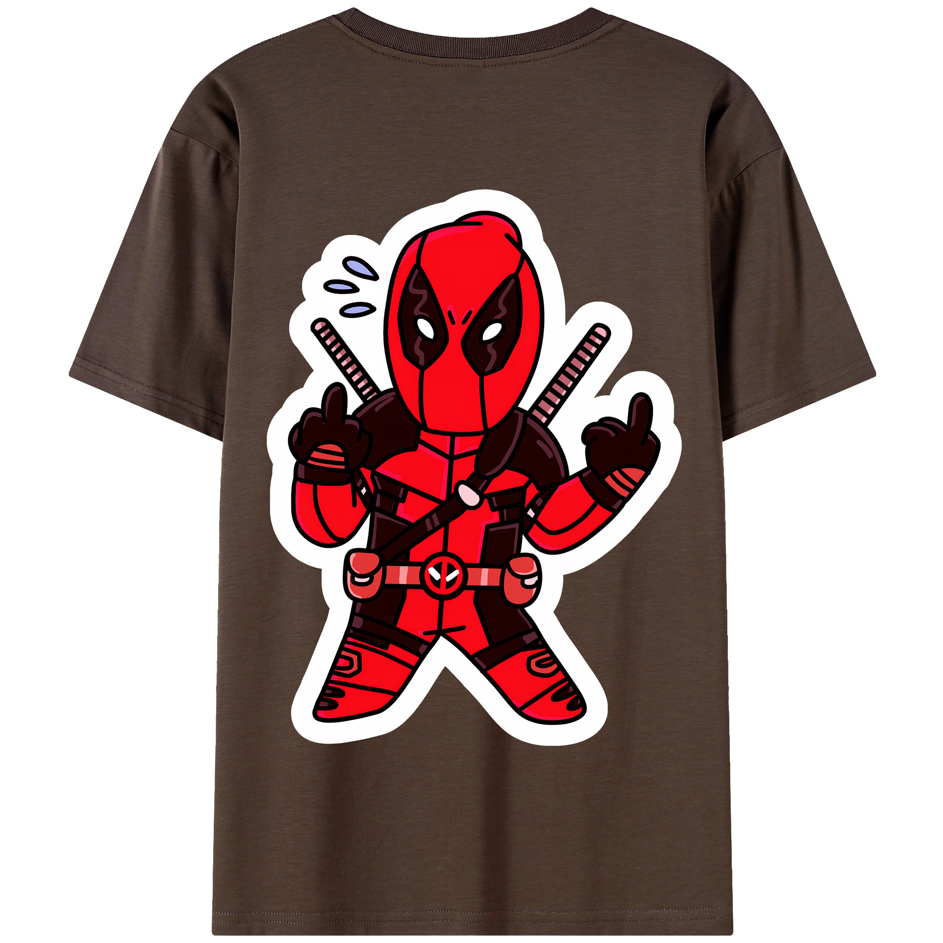 （画像用） Deadpool デッドプール 綿100％半袖Tシャツ（背面プリント）