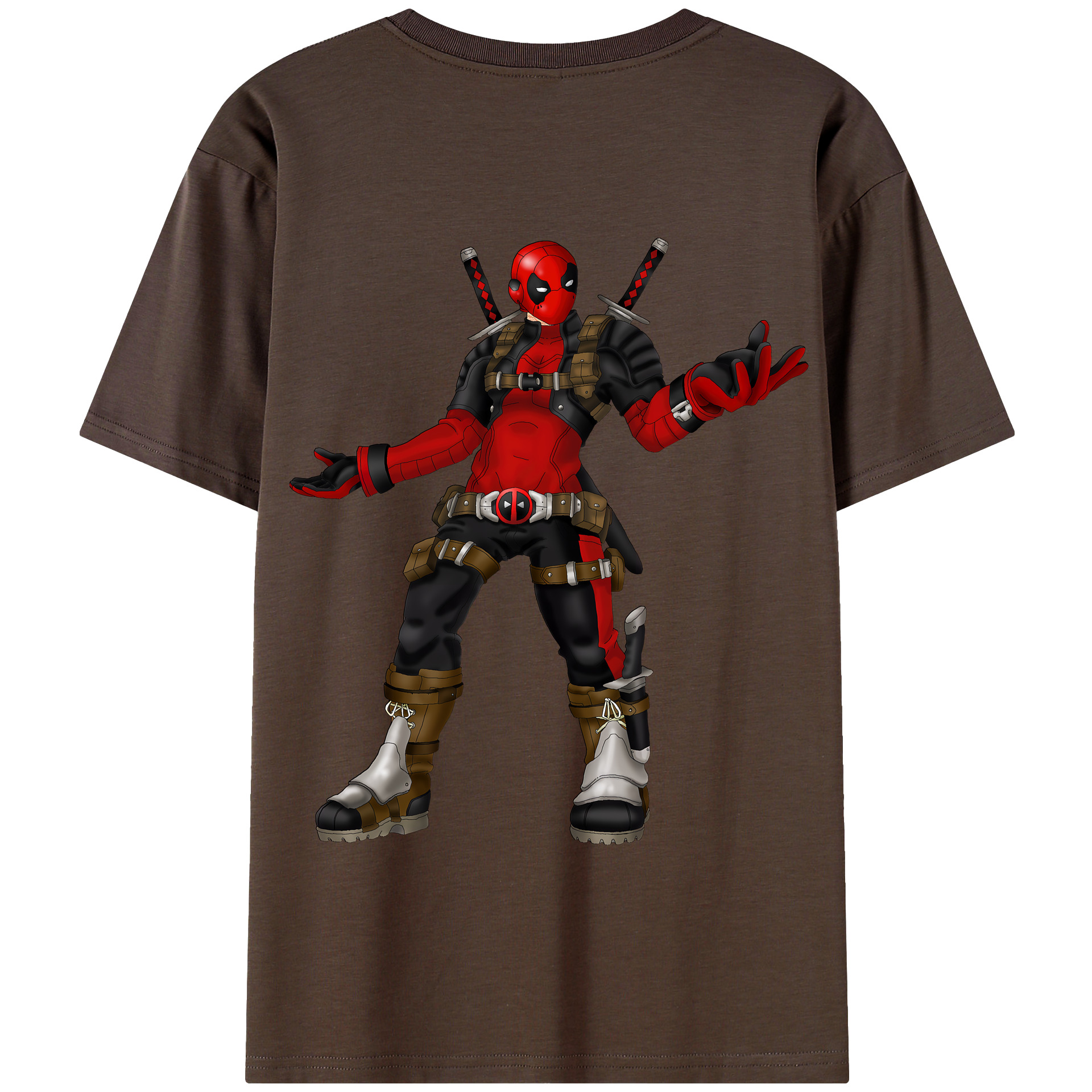 （画像用） Deadpool デッドプール 綿100％半袖Tシャツ（背面プリント）