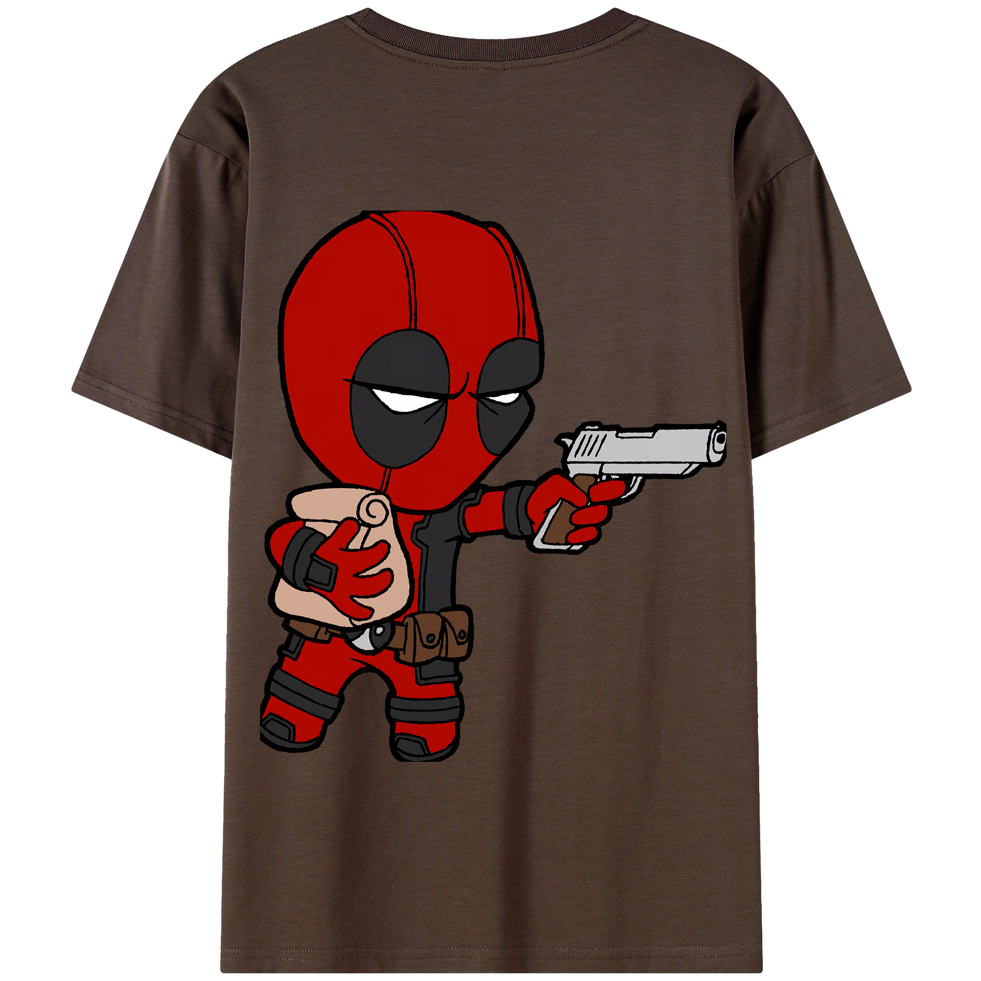 （画像用） Deadpool デッドプール 綿100％半袖Tシャツ（背面プリント）