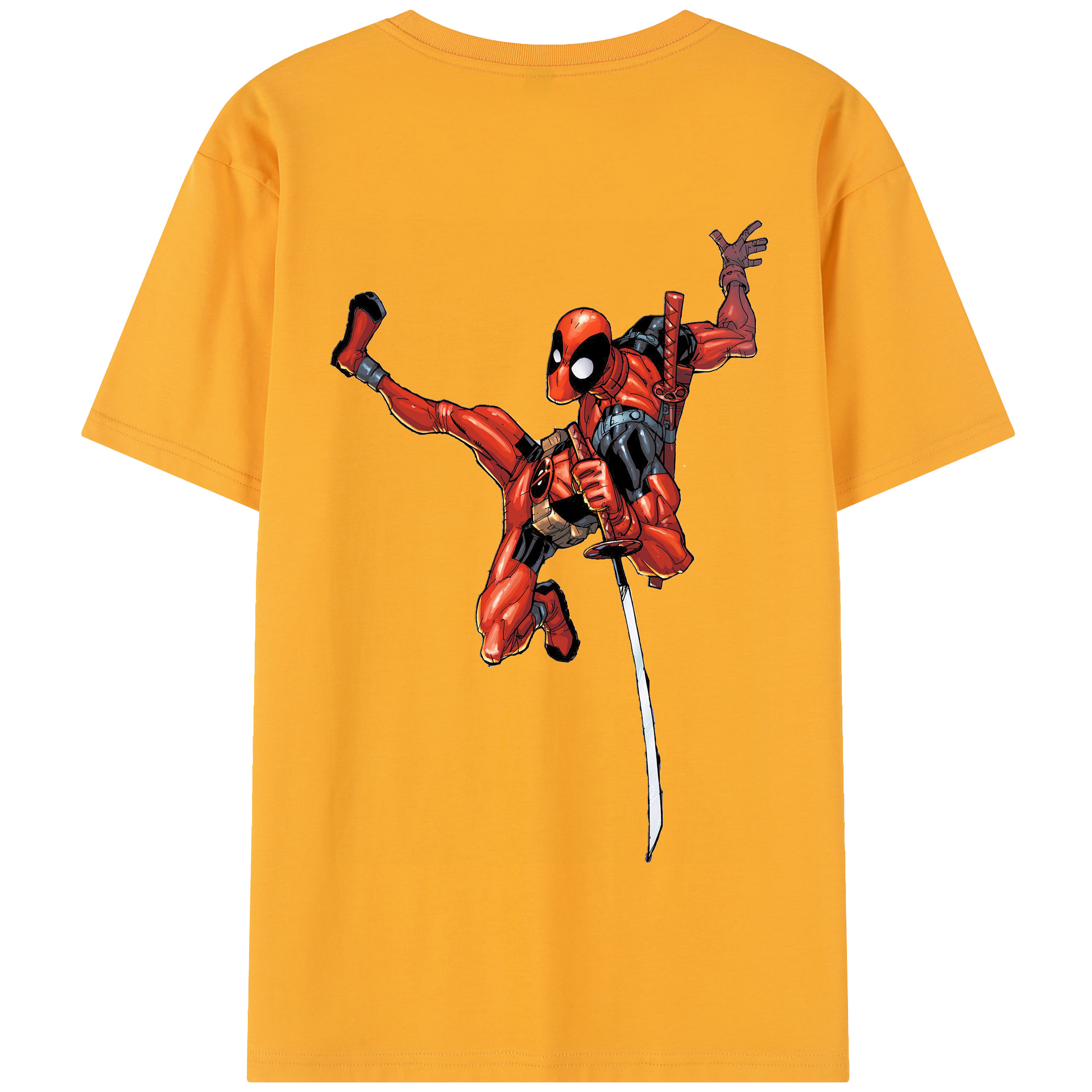 （画像用） Deadpool デッドプール 綿100％半袖Tシャツ（背面プリント）