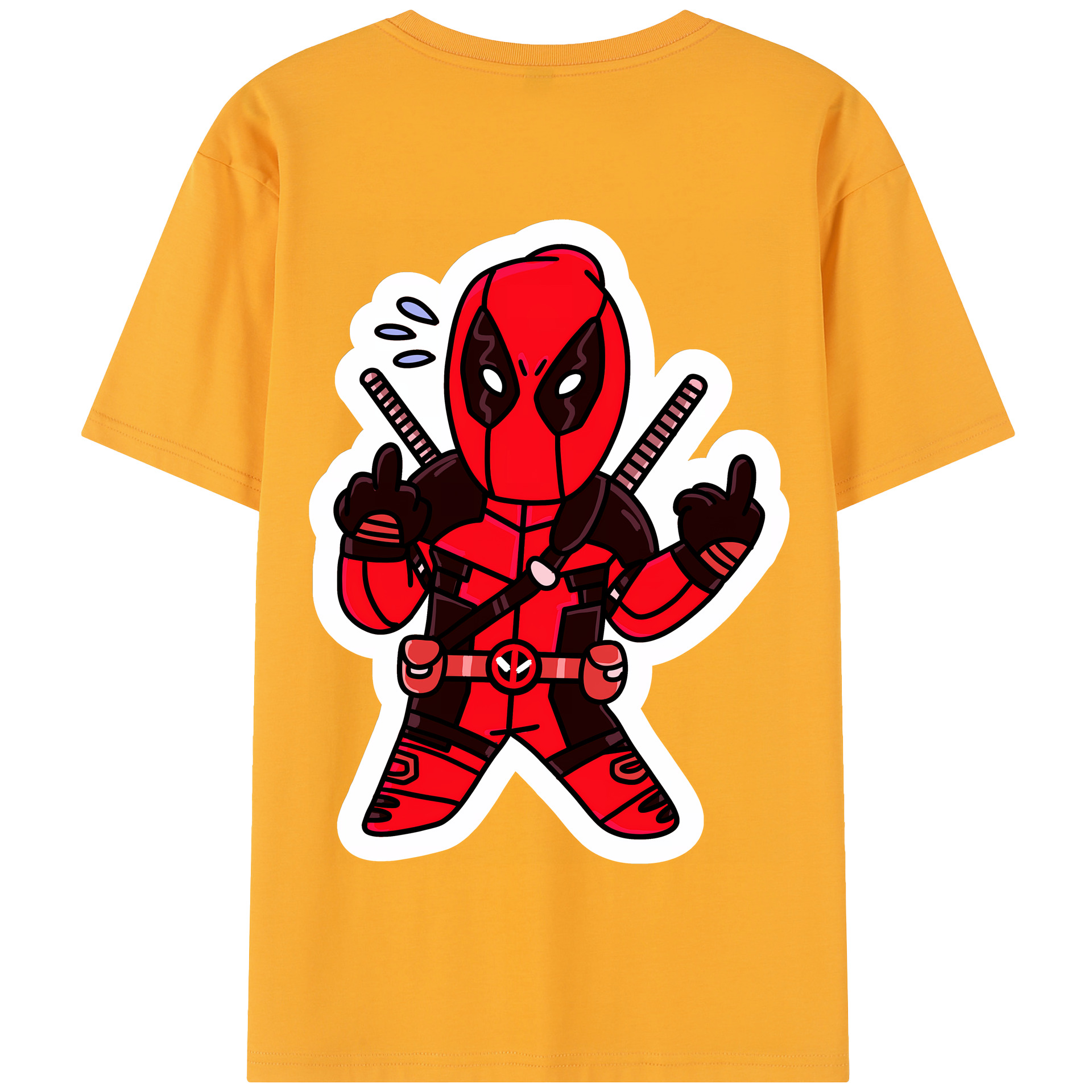 （画像用） Deadpool デッドプール 綿100％半袖Tシャツ（背面プリント）