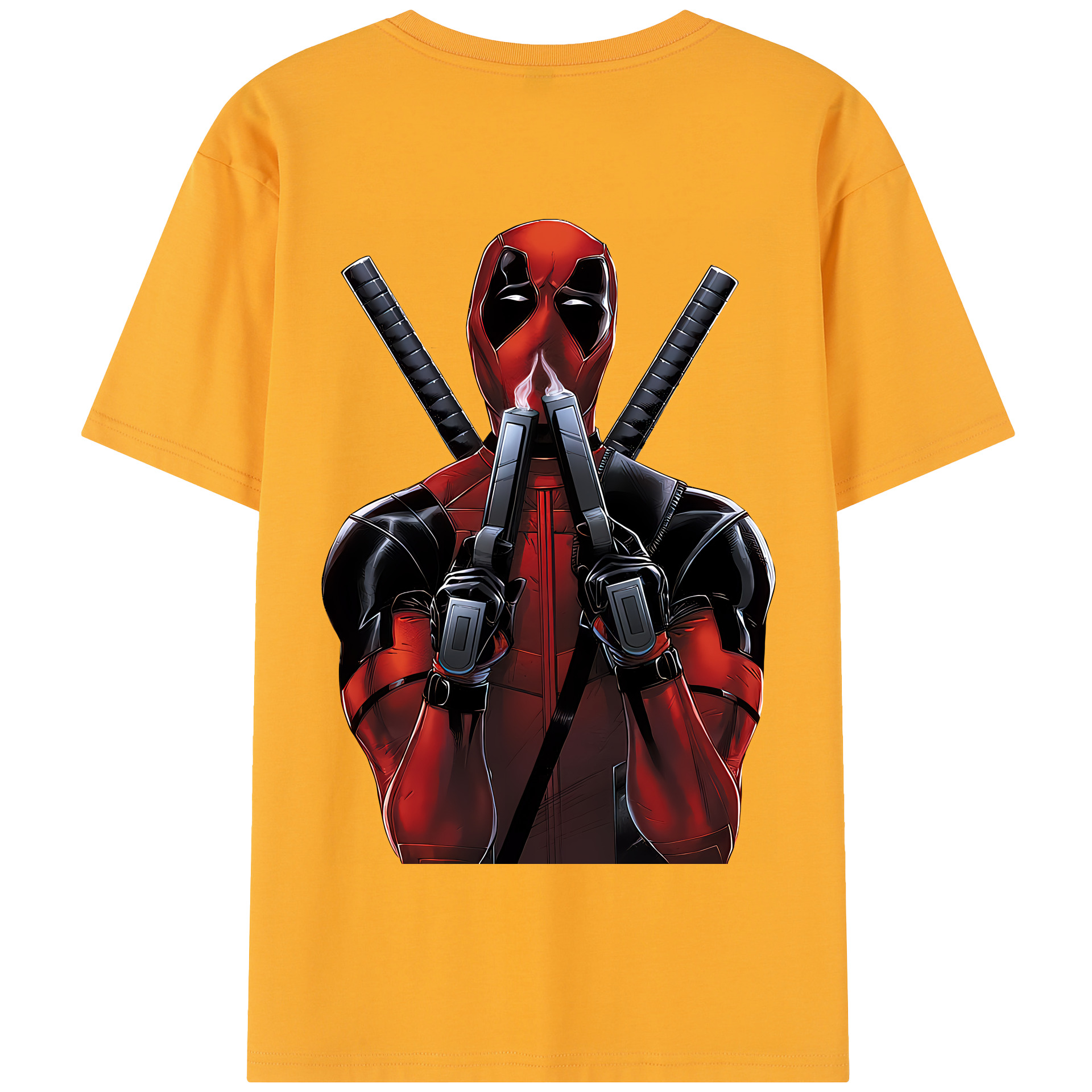 （画像用） Deadpool デッドプール 綿100％半袖Tシャツ（背面プリント）