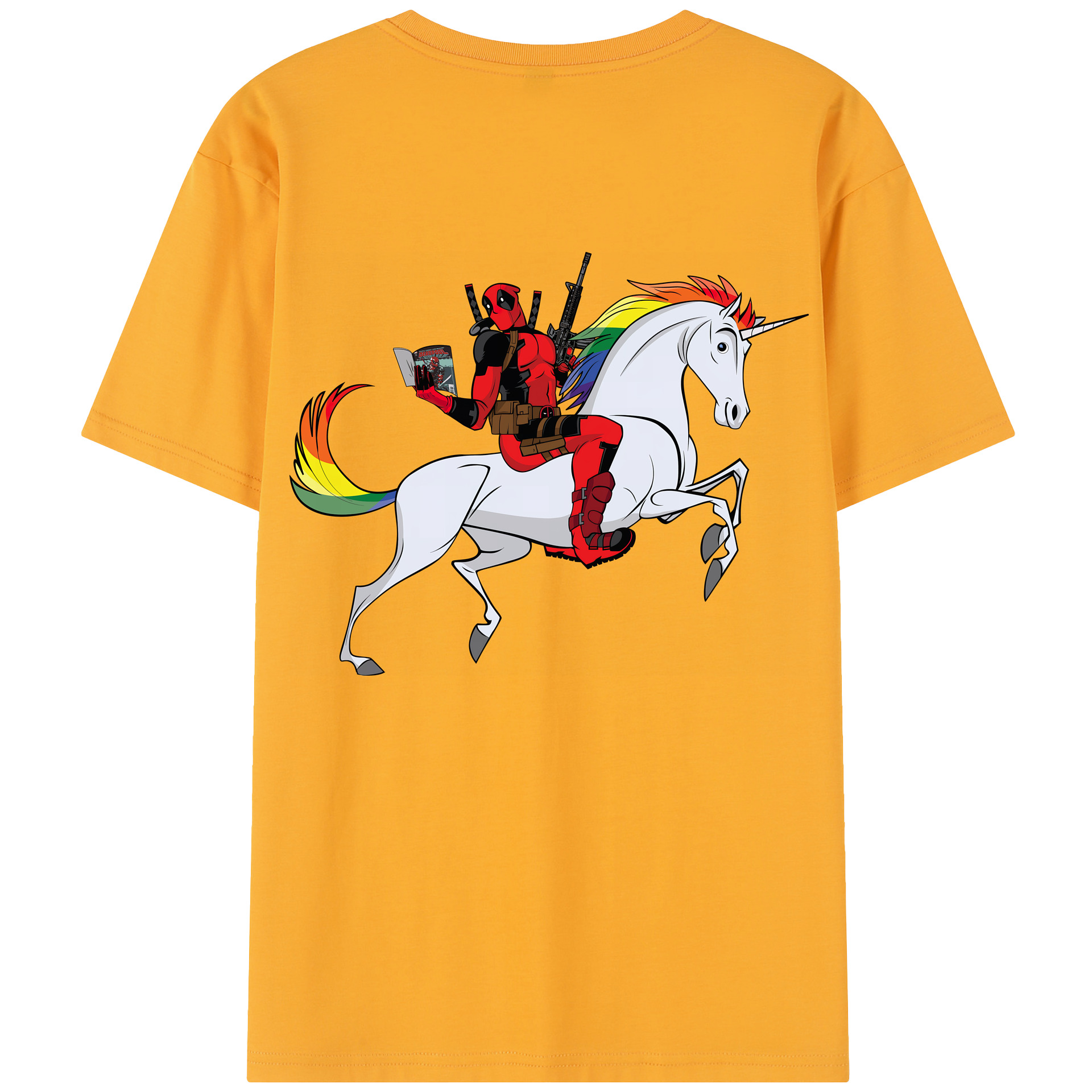 （画像用） Deadpool デッドプール 綿100％半袖Tシャツ（背面プリント）