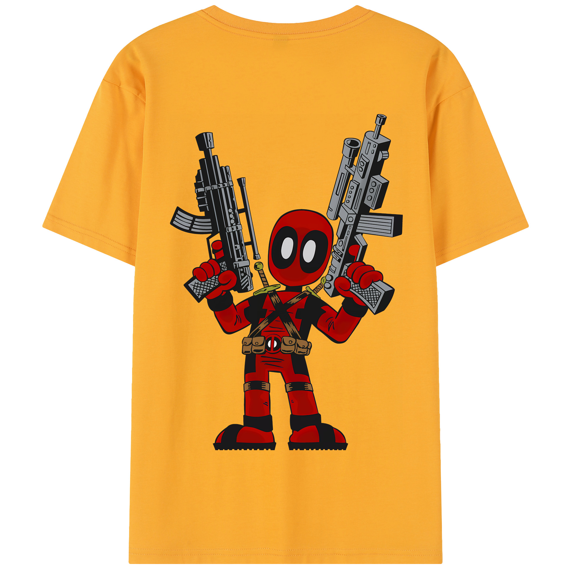 （画像用） Deadpool デッドプール 綿100％半袖Tシャツ（背面プリント）