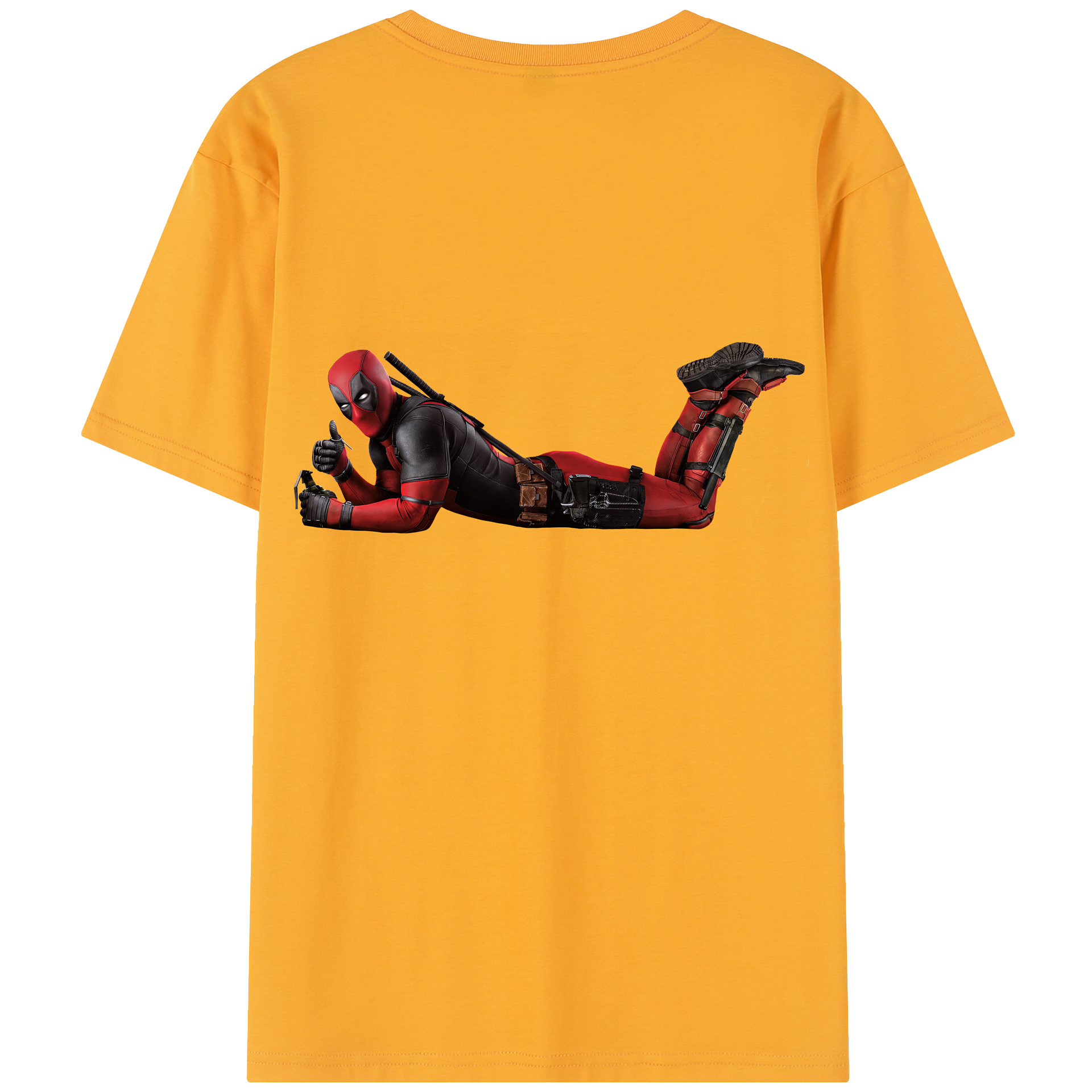 （画像用） Deadpool デッドプール 綿100％半袖Tシャツ（背面プリント）