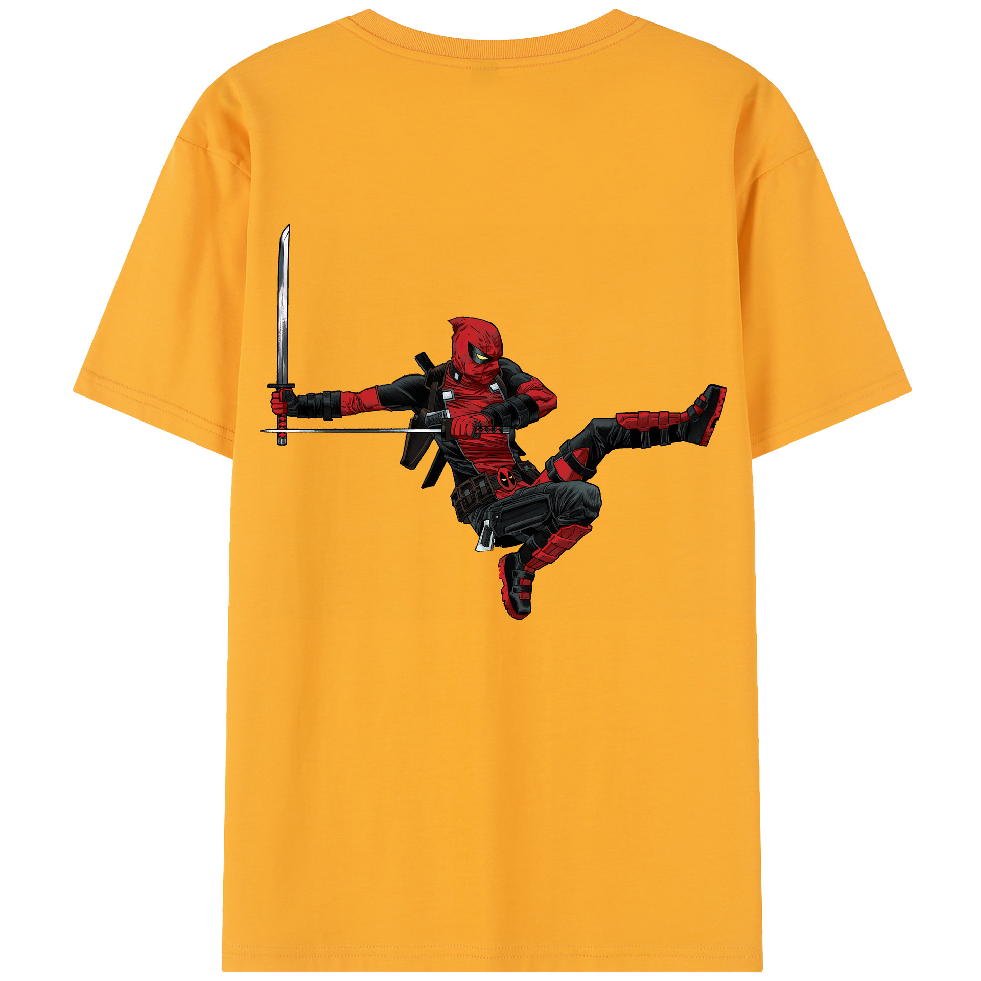 （画像用） Deadpool デッドプール 綿100％半袖Tシャツ（背面プリント）