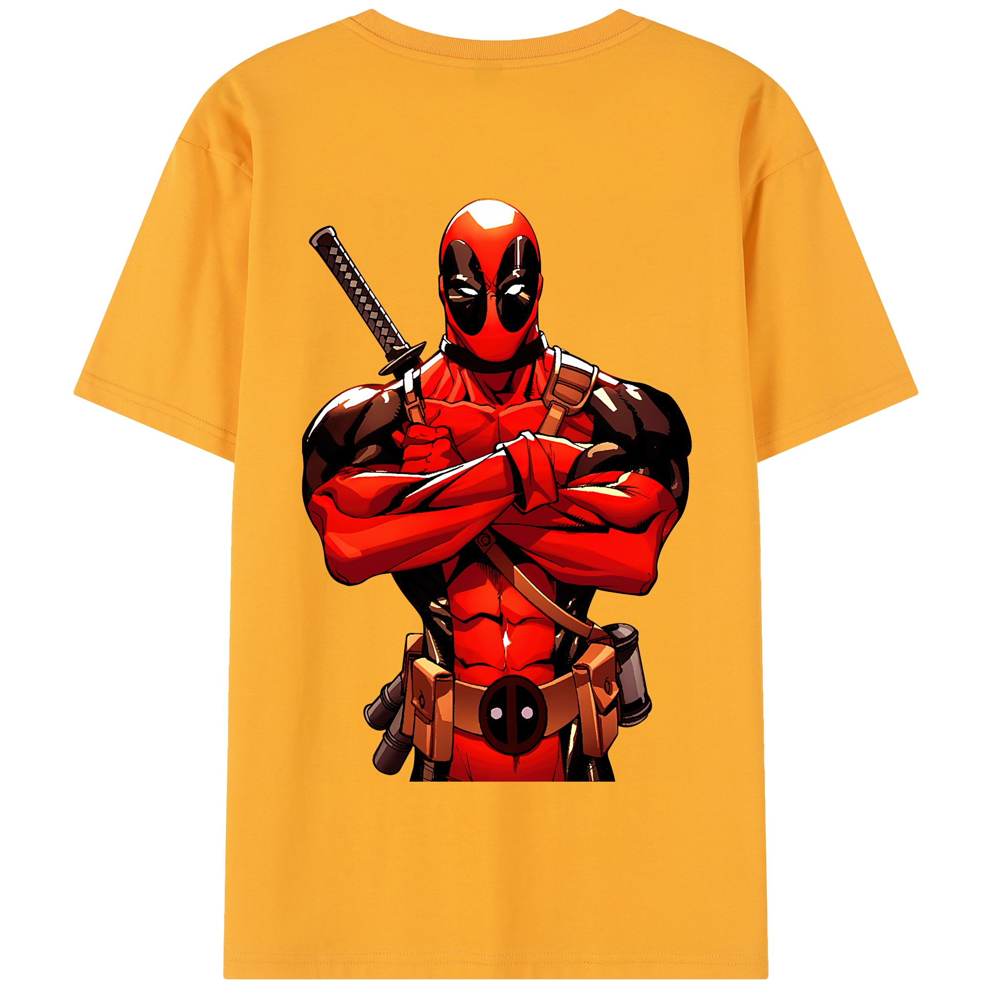 （画像用） Deadpool デッドプール 綿100％半袖Tシャツ（背面プリント）