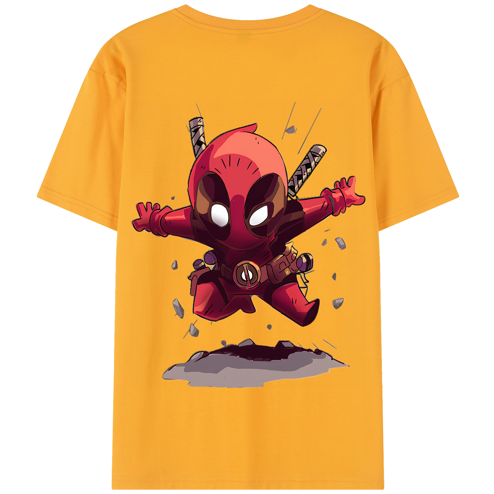 （画像用） Deadpool デッドプール 綿100％半袖Tシャツ（背面プリント）