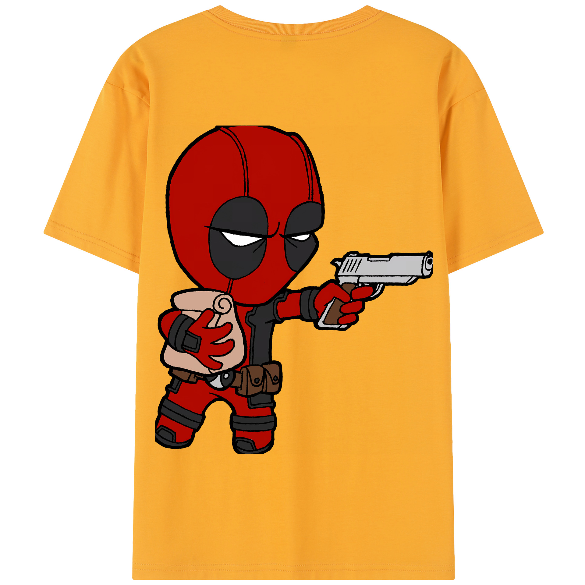 （画像用） Deadpool デッドプール 綿100％半袖Tシャツ（背面プリント）