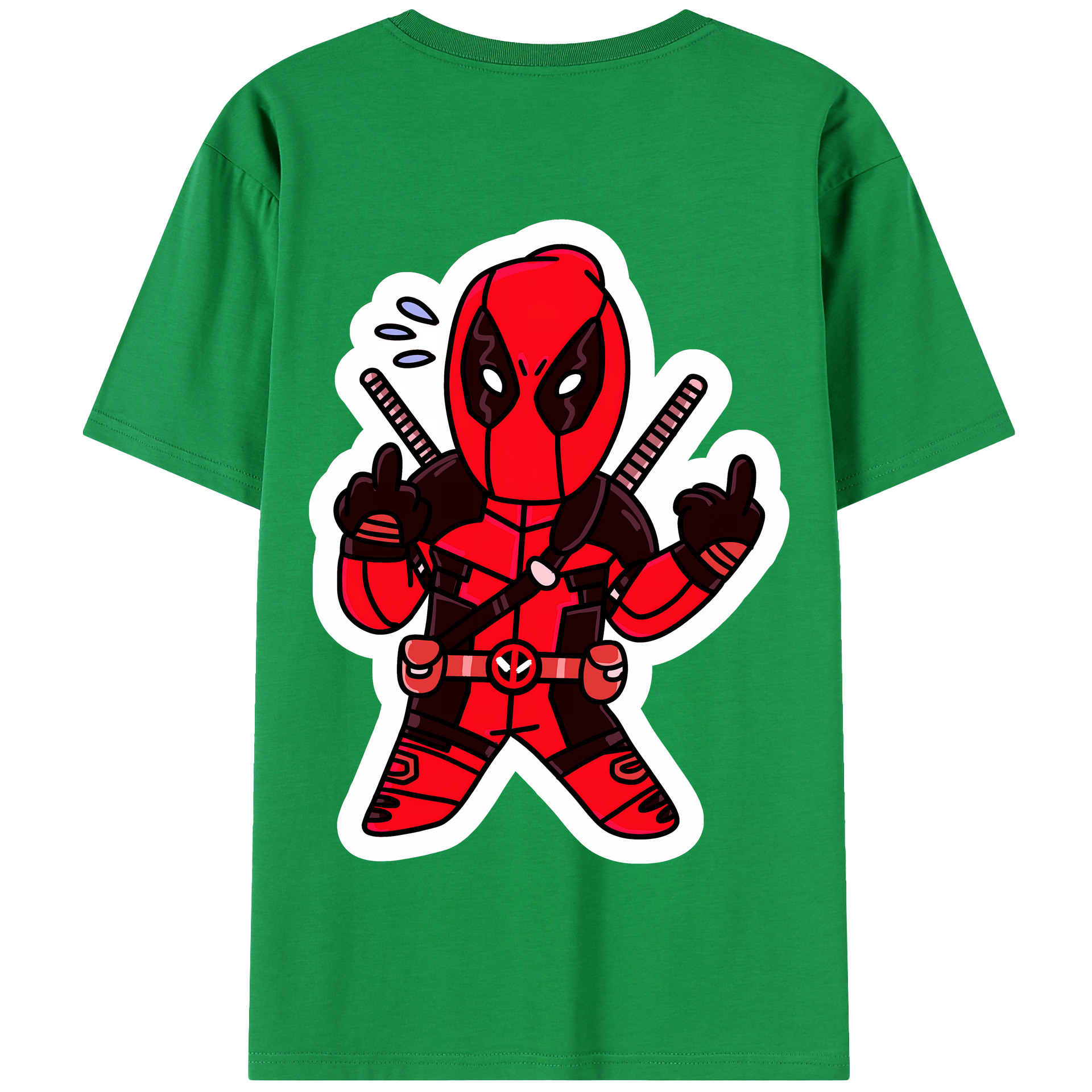 （画像用） Deadpool デッドプール 綿100％半袖Tシャツ（背面プリント）