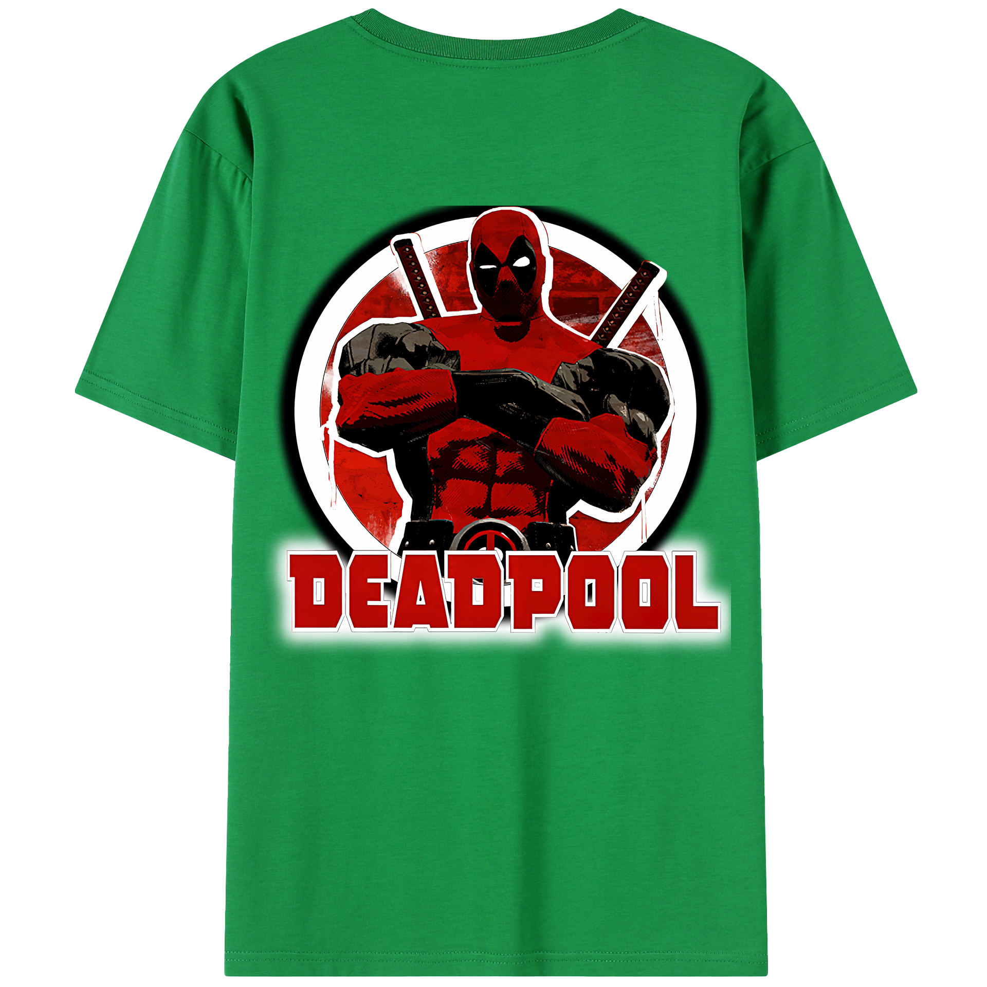 （画像用） Deadpool デッドプール 綿100％半袖Tシャツ（背面プリント）