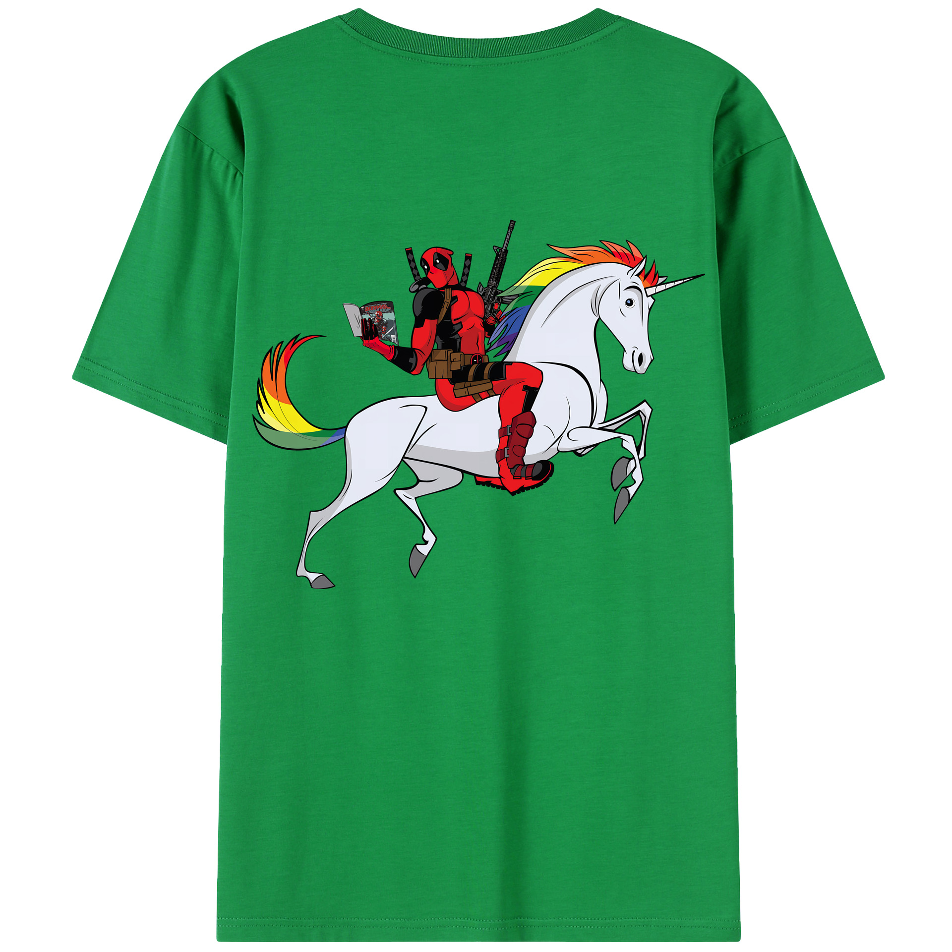 （画像用） Deadpool デッドプール 綿100％半袖Tシャツ（背面プリント）