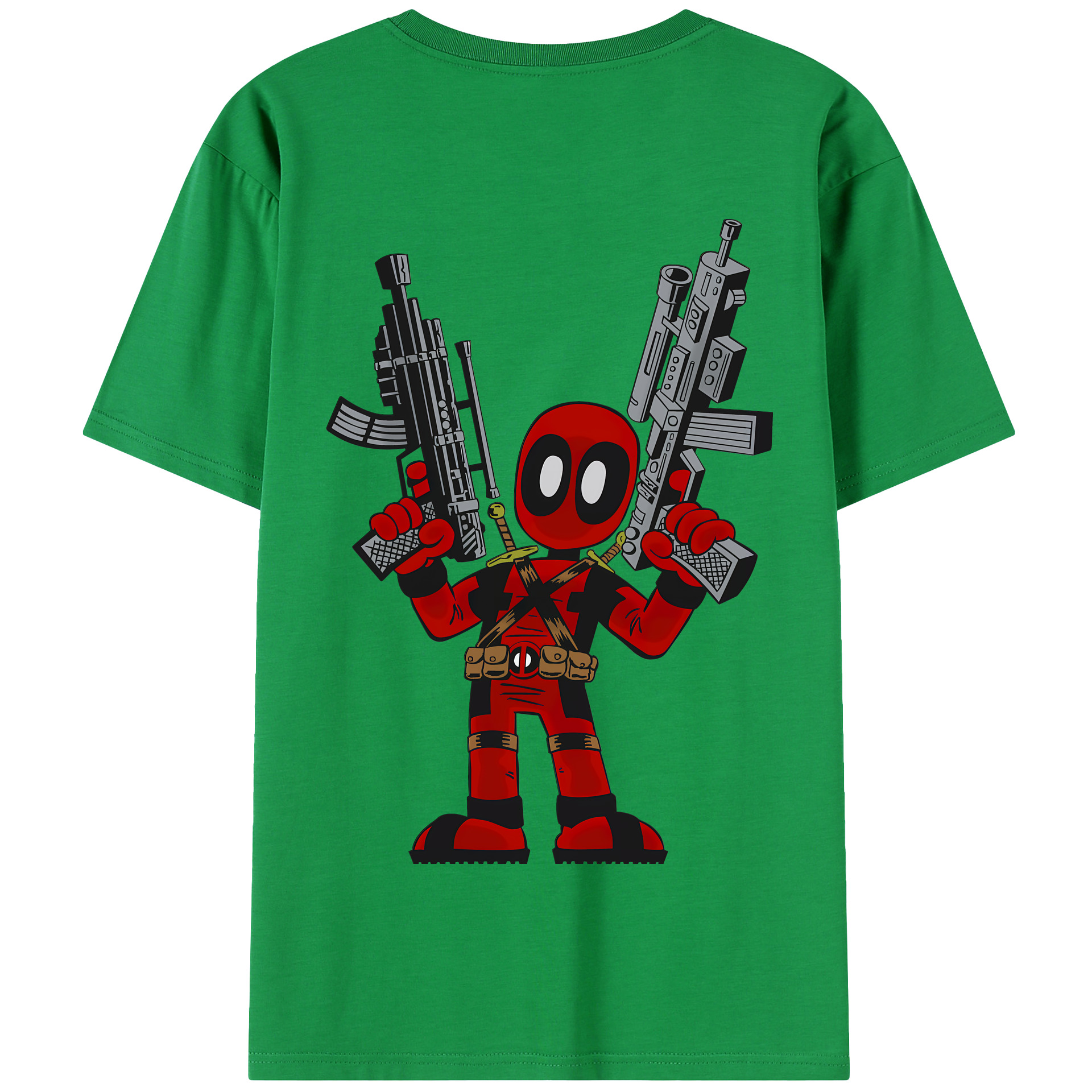 （画像用） Deadpool デッドプール 綿100％半袖Tシャツ（背面プリント）
