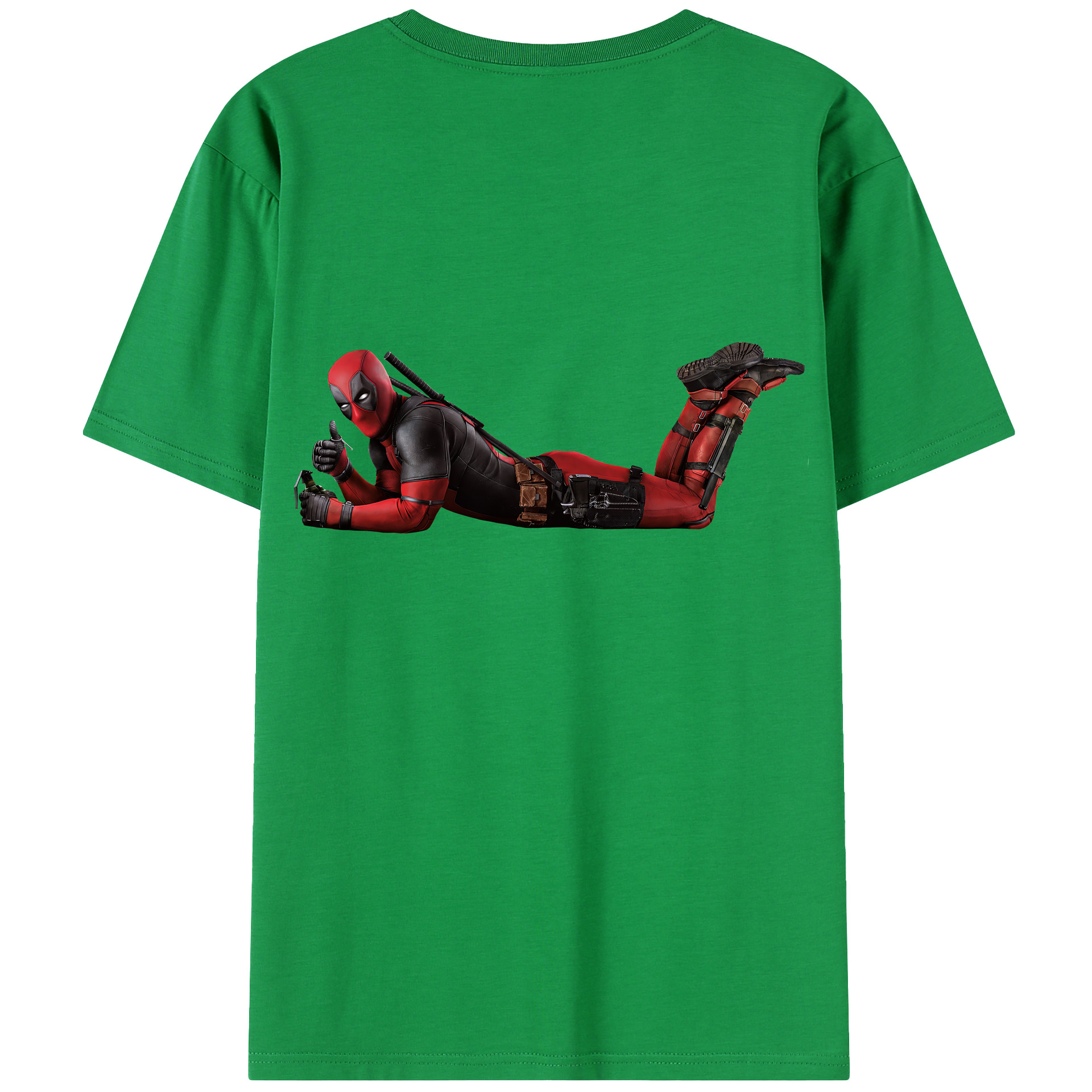 （画像用） Deadpool デッドプール 綿100％半袖Tシャツ（背面プリント）