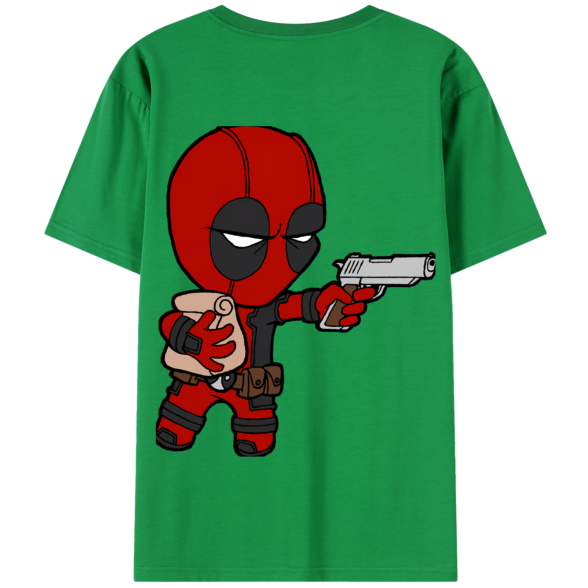 （画像用） Deadpool デッドプール 綿100％半袖Tシャツ（背面プリント）
