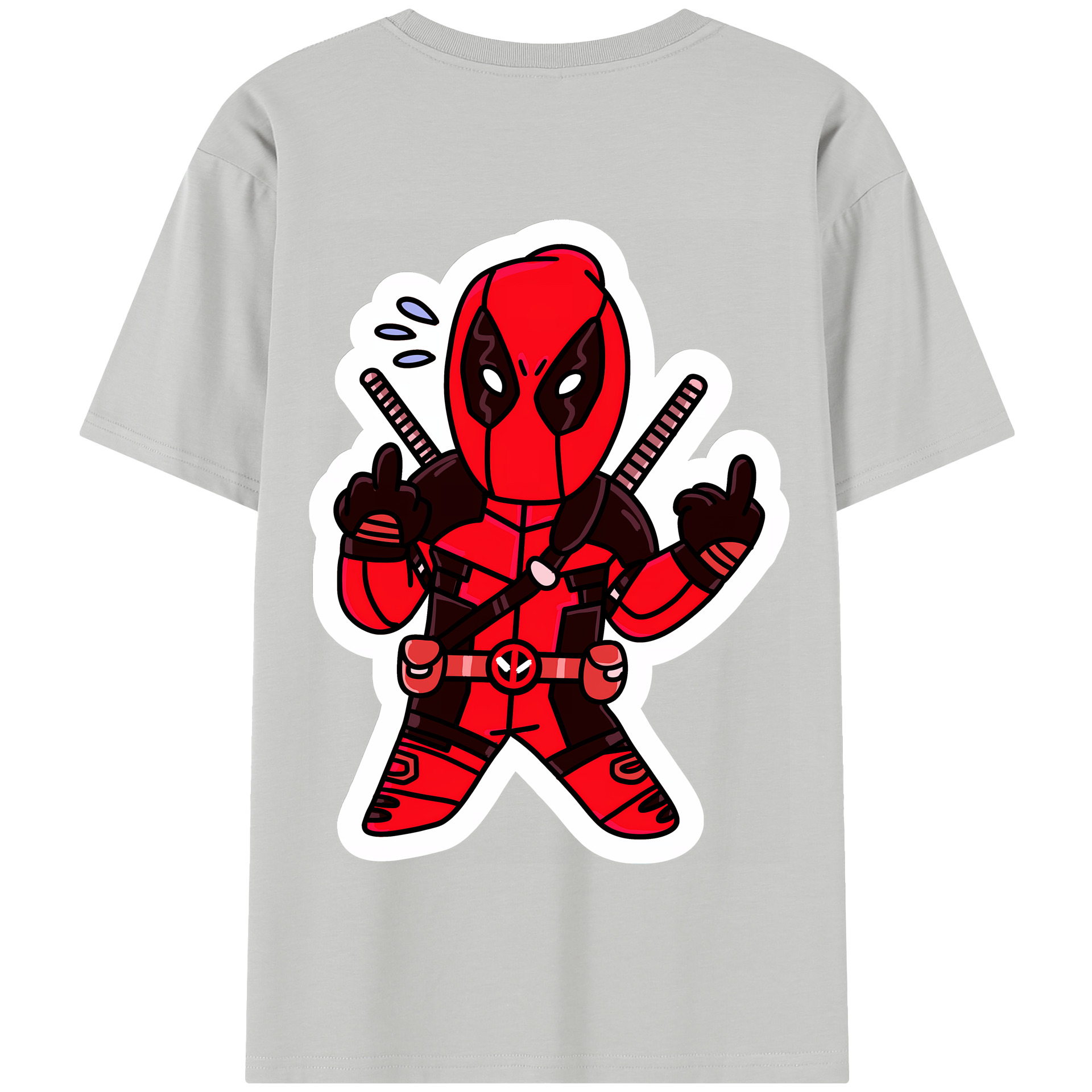 （画像用） Deadpool デッドプール 綿100％半袖Tシャツ（背面プリント）