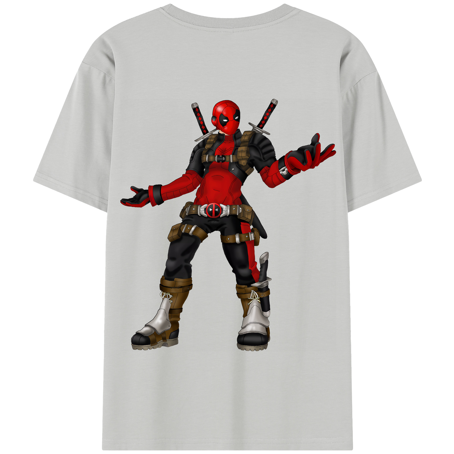（画像用） Deadpool デッドプール 綿100％半袖Tシャツ（背面プリント）
