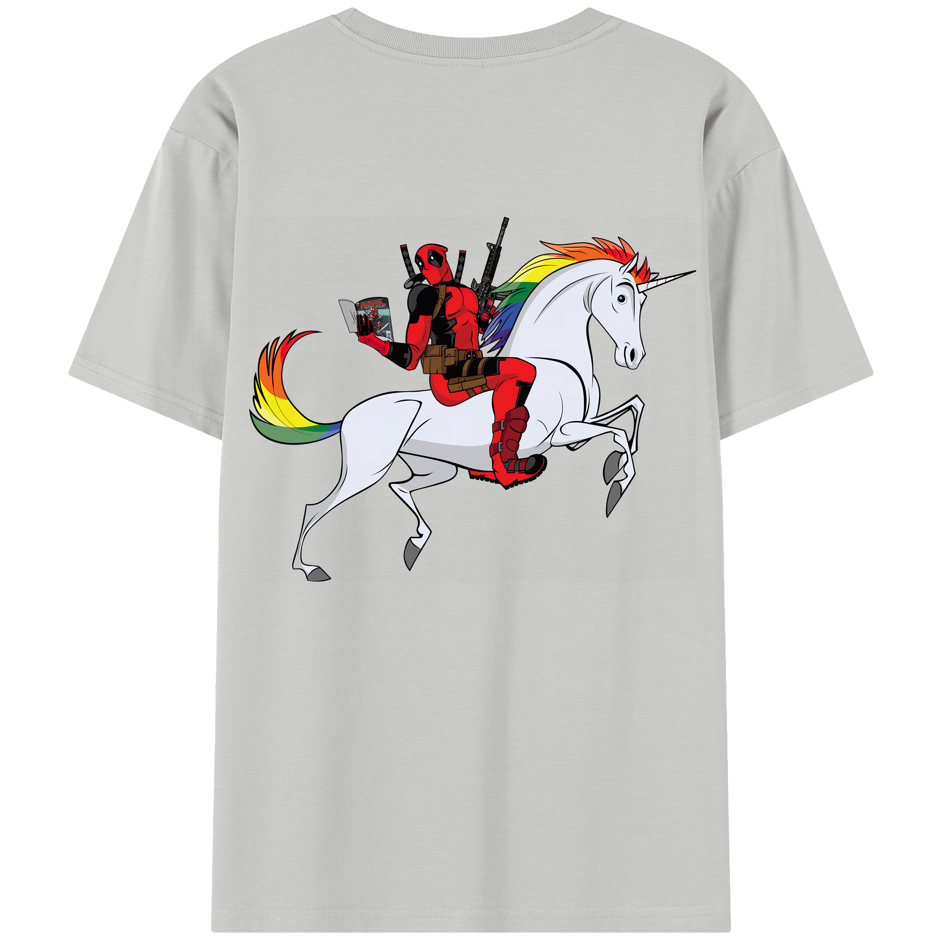 （画像用） Deadpool デッドプール 綿100％半袖Tシャツ（背面プリント）