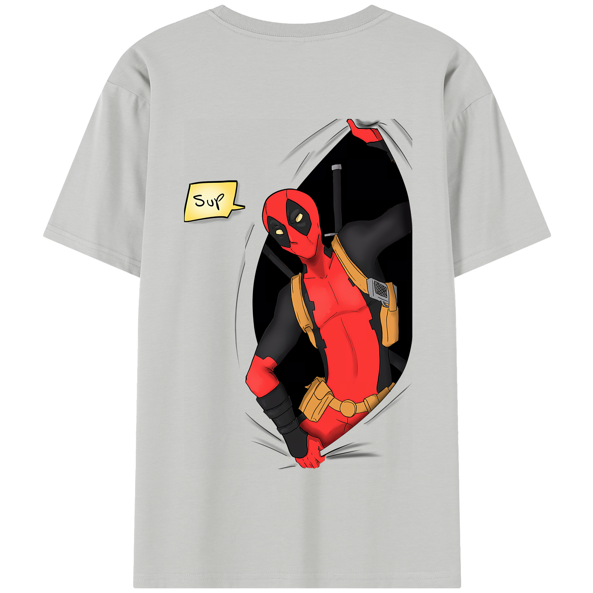 （画像用） Deadpool デッドプール 綿100％半袖Tシャツ（背面プリント）