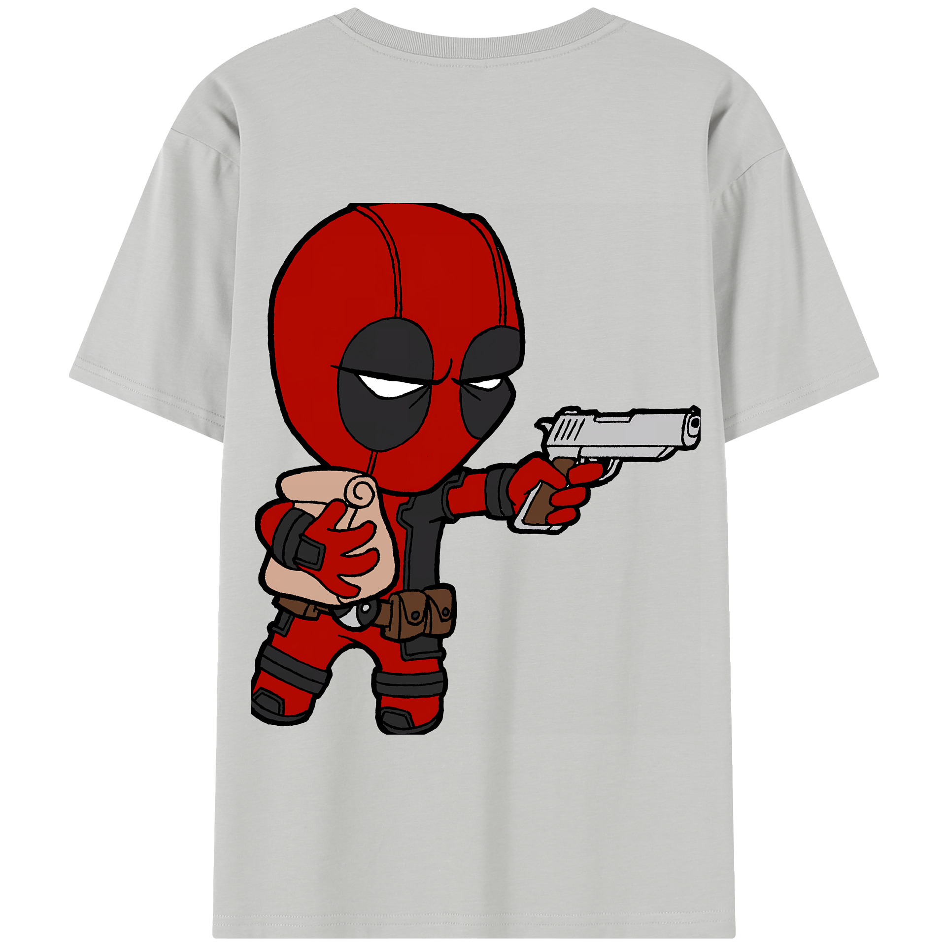 （画像用） Deadpool デッドプール 綿100％半袖Tシャツ（背面プリント）