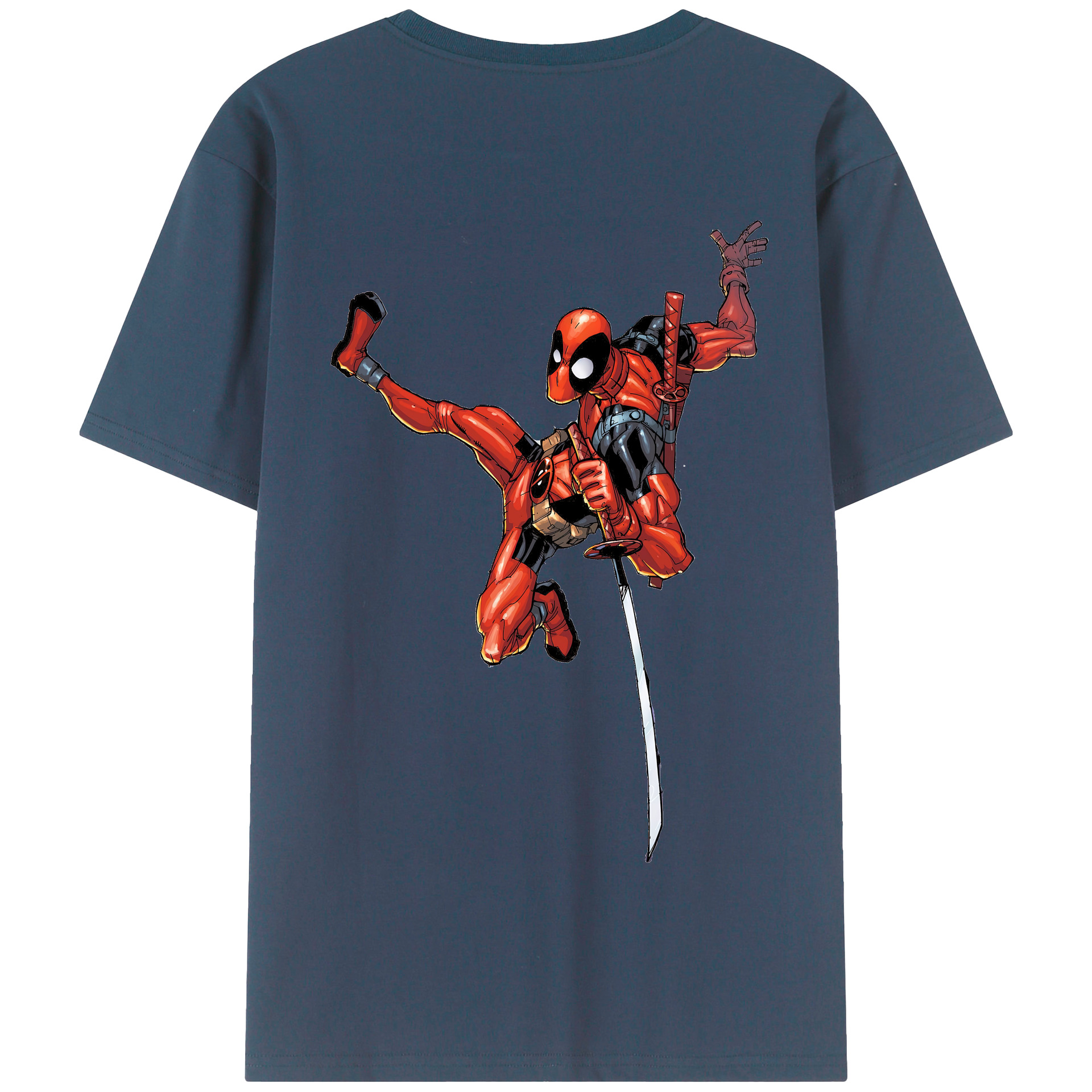 （画像用） Deadpool デッドプール 綿100％半袖Tシャツ（背面プリント）