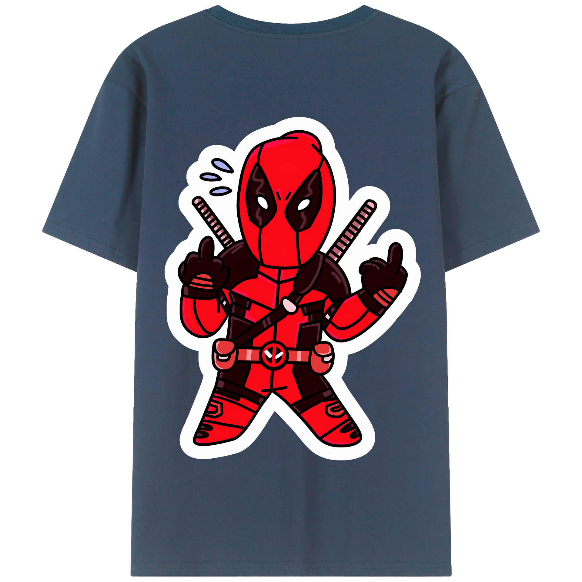 （画像用） Deadpool デッドプール 綿100％半袖Tシャツ（背面プリント）