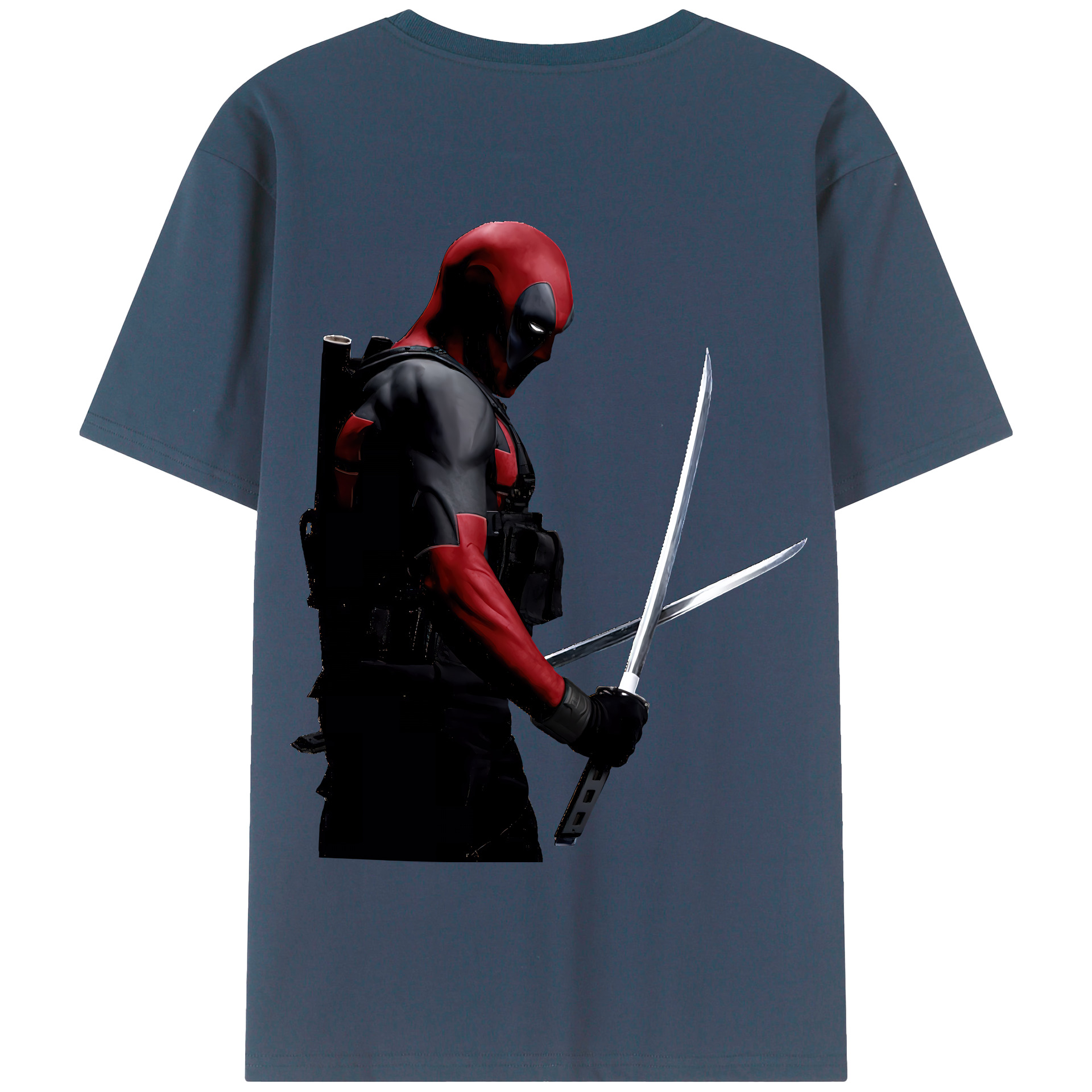 （画像用） Deadpool デッドプール 綿100％半袖Tシャツ（背面プリント）