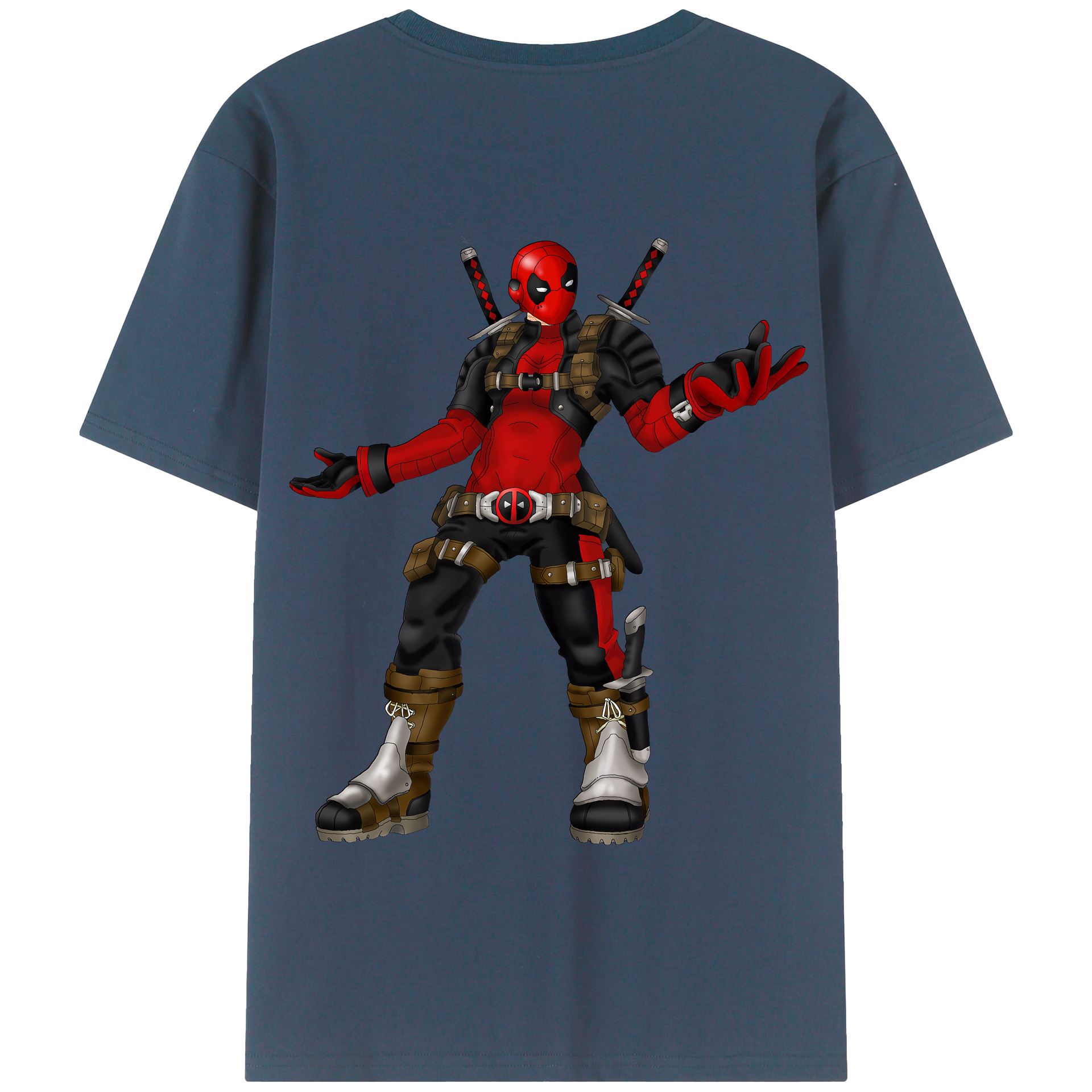 （画像用） Deadpool デッドプール 綿100％半袖Tシャツ（背面プリント）