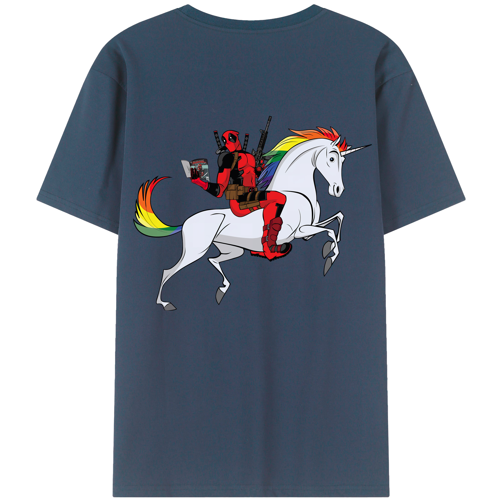 （画像用） Deadpool デッドプール 綿100％半袖Tシャツ（背面プリント）