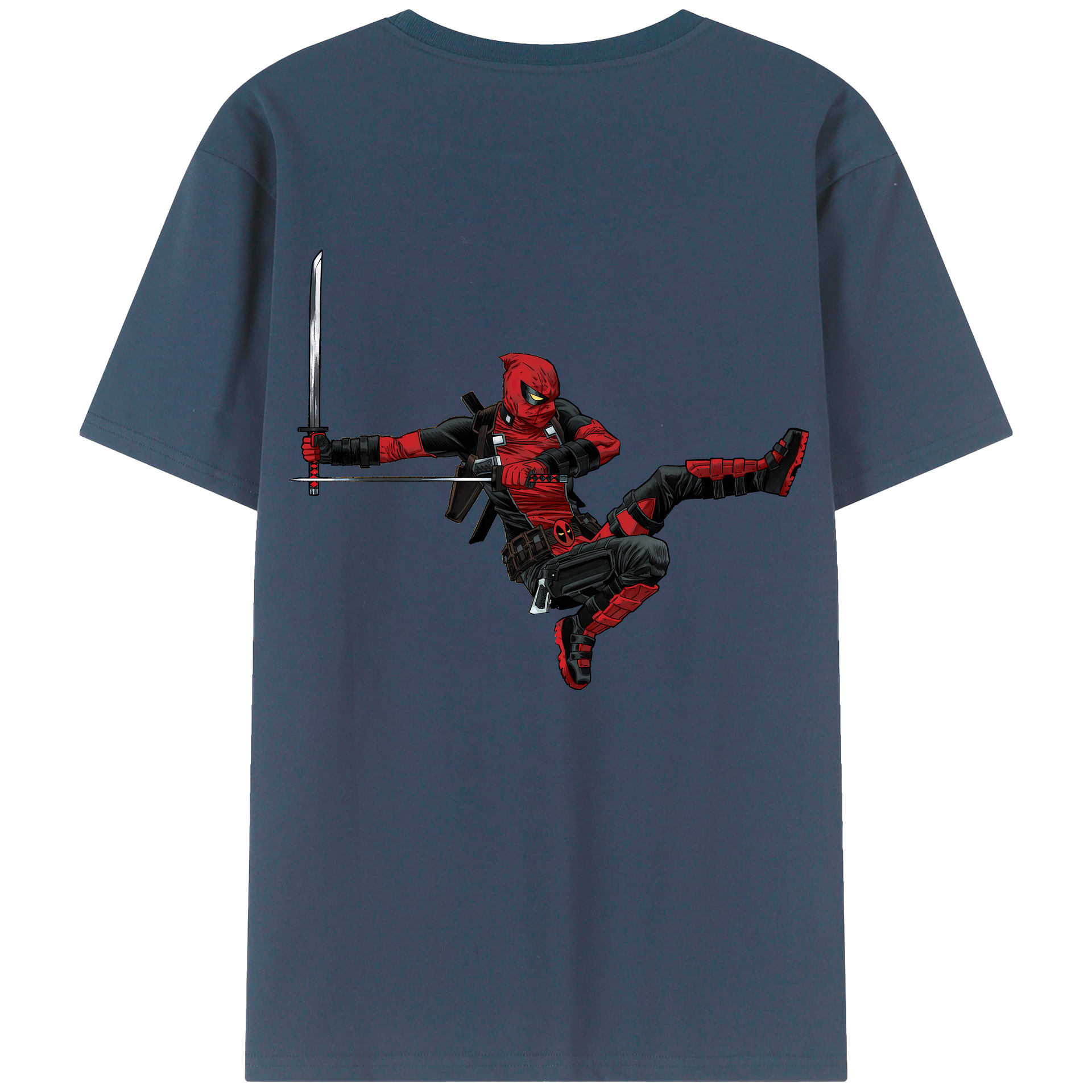 （画像用） Deadpool デッドプール 綿100％半袖Tシャツ（背面プリント）