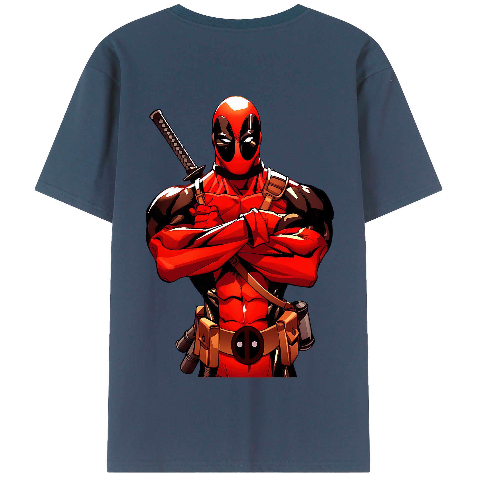 （画像用） Deadpool デッドプール 綿100％半袖Tシャツ（背面プリント）