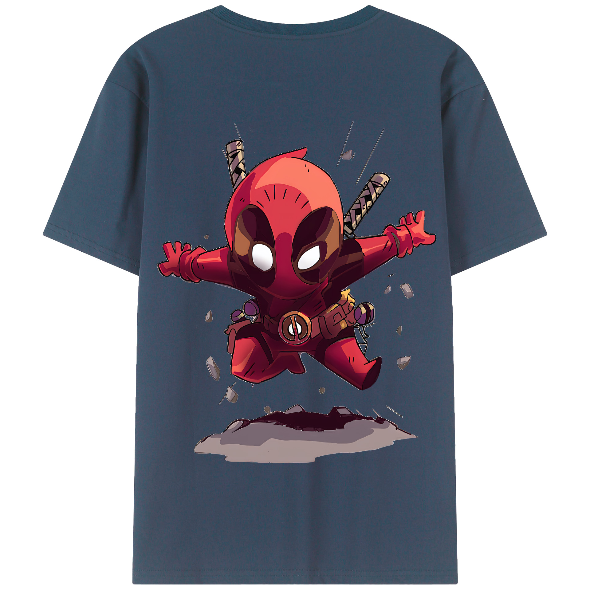 （画像用） Deadpool デッドプール 綿100％半袖Tシャツ（背面プリント）