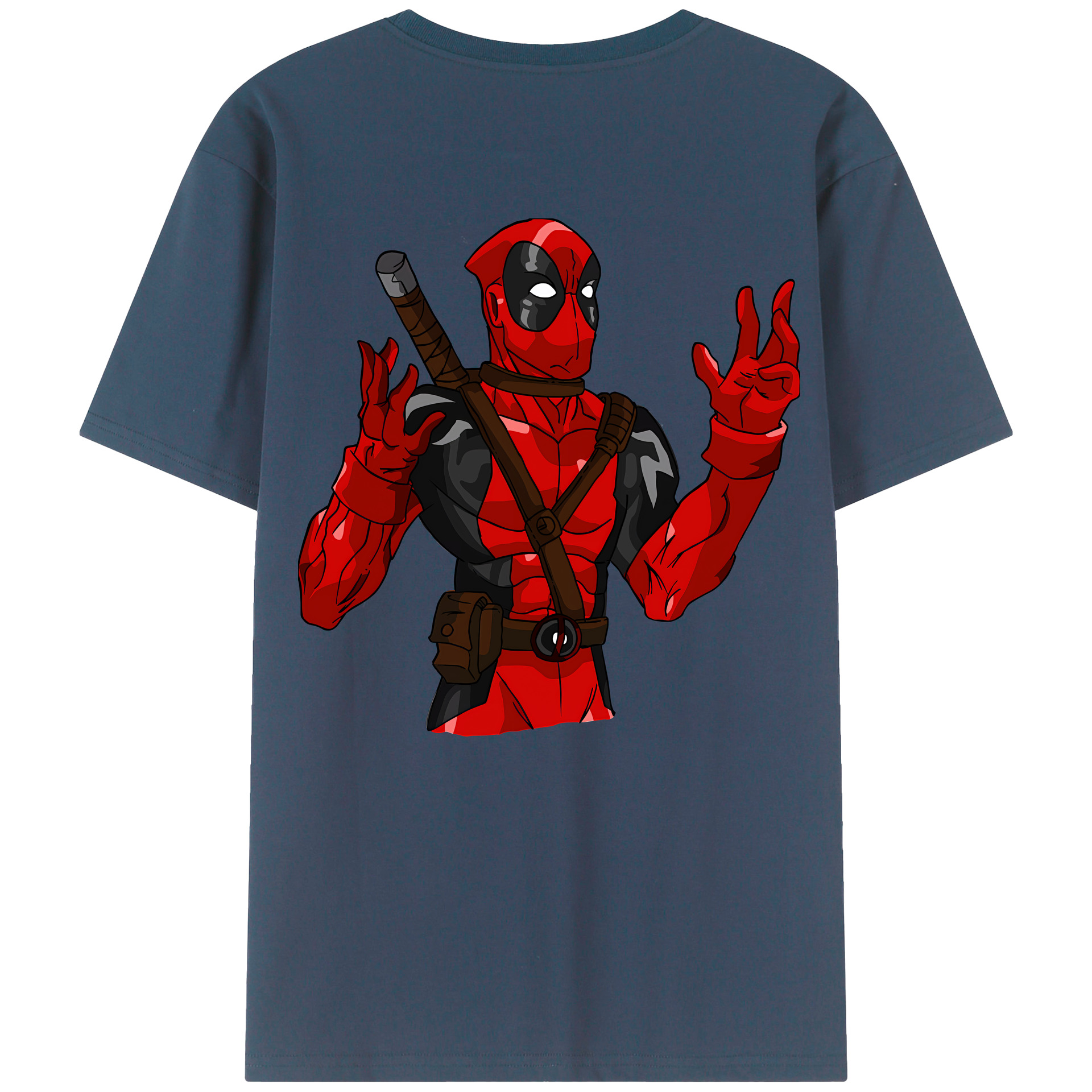 （画像用） Deadpool デッドプール 綿100％半袖Tシャツ（背面プリント）