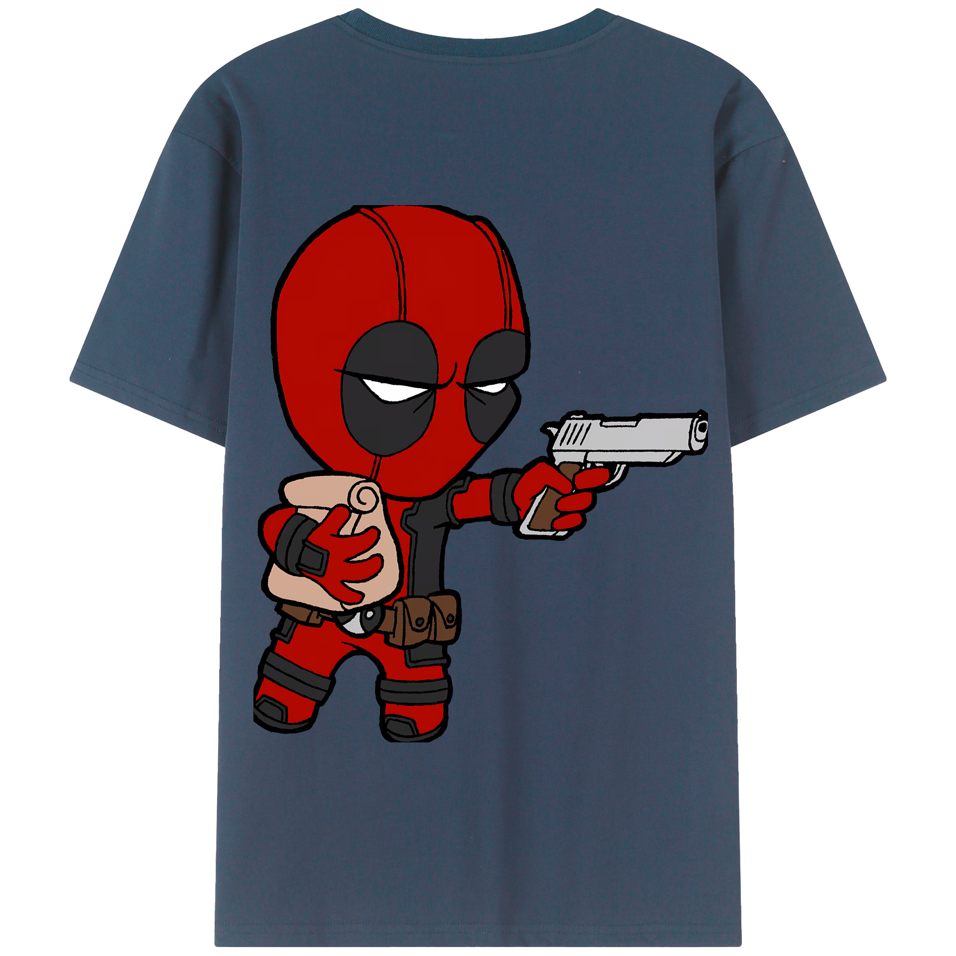 （画像用） Deadpool デッドプール 綿100％半袖Tシャツ（背面プリント）