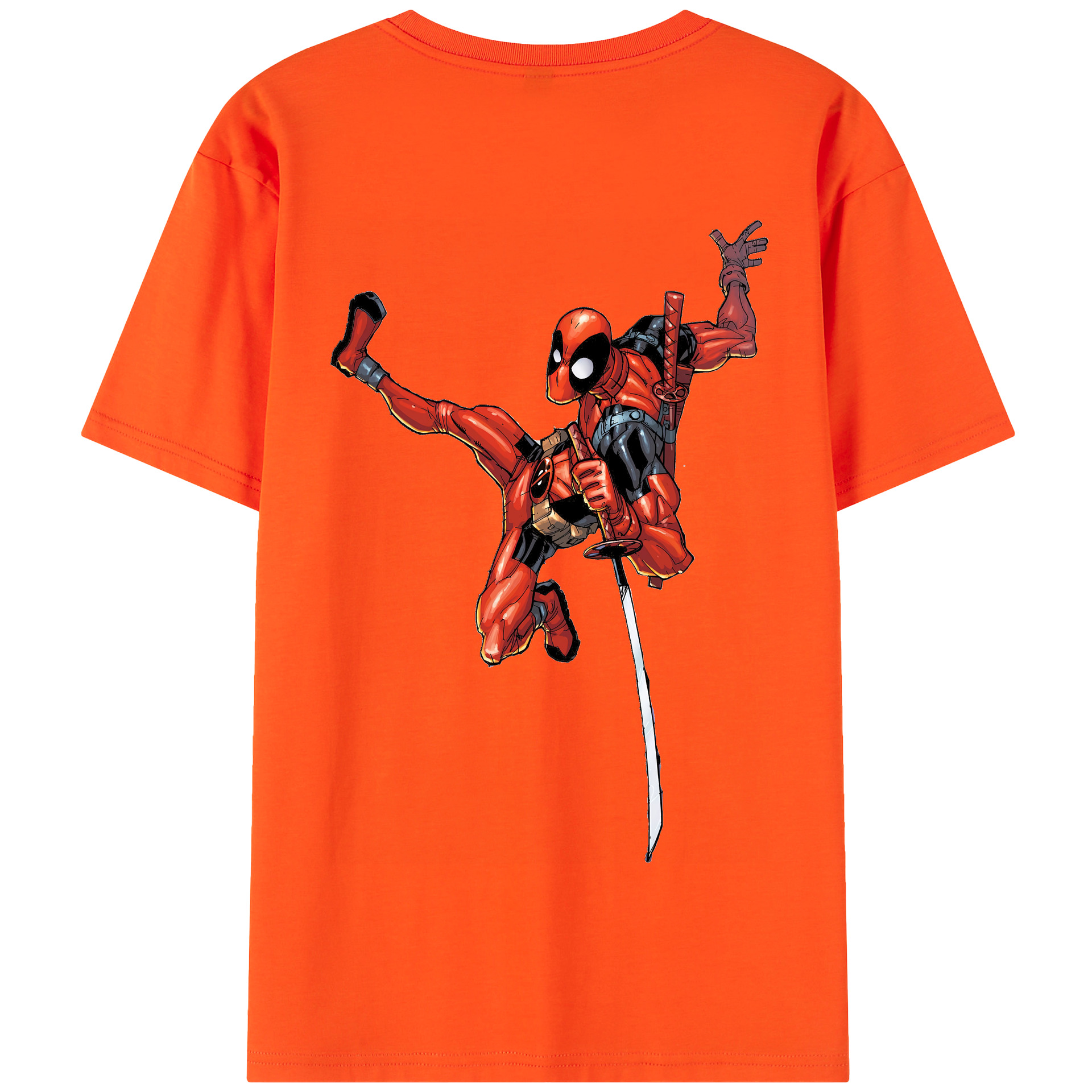 （画像用） Deadpool デッドプール 綿100％半袖Tシャツ（背面プリント）