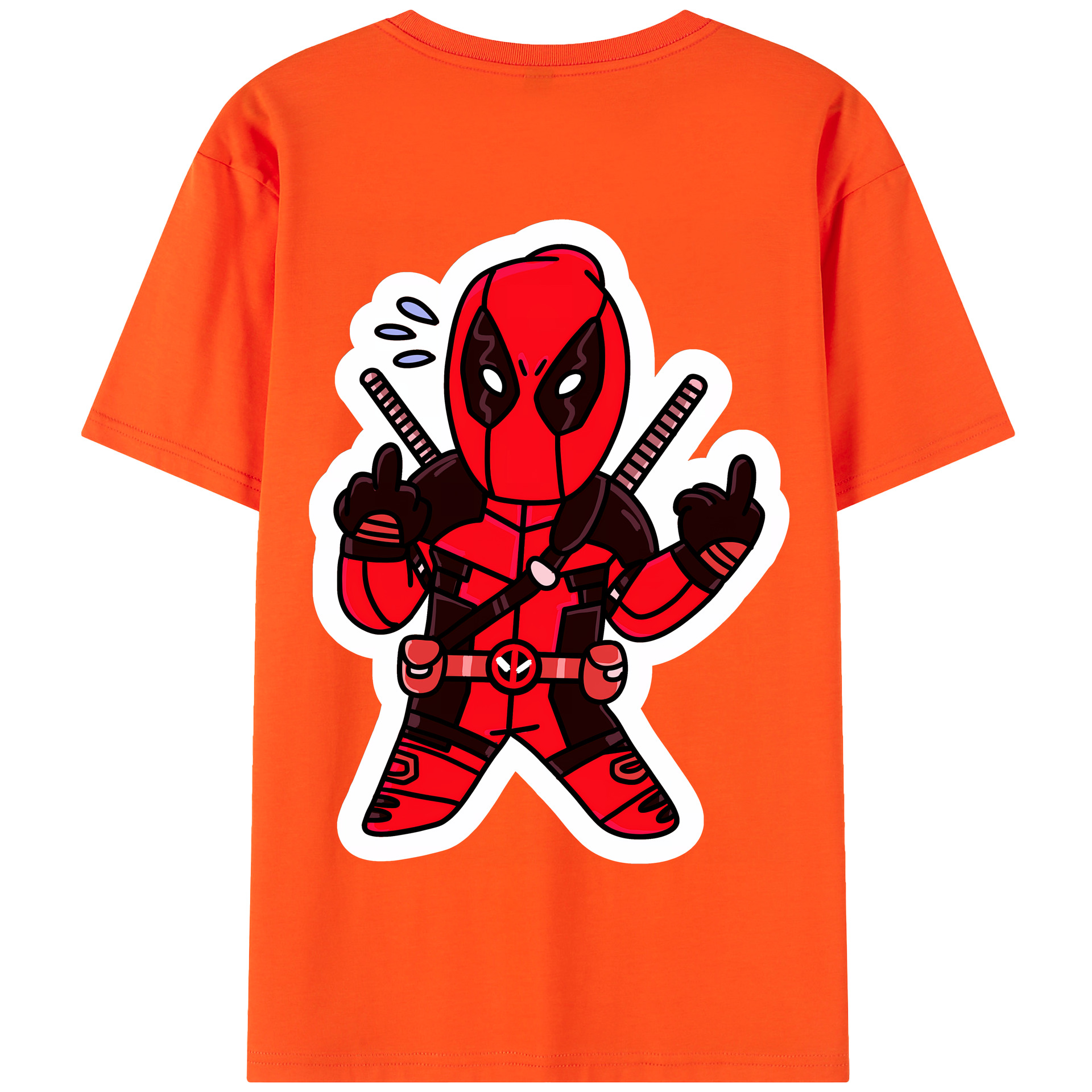 （画像用） Deadpool デッドプール 綿100％半袖Tシャツ（背面プリント）