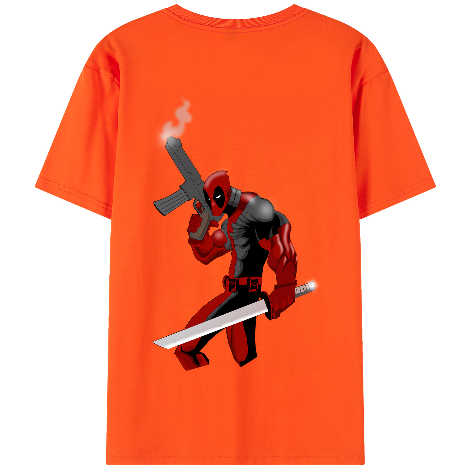 （画像用） Deadpool デッドプール 綿100％半袖Tシャツ（背面プリント）