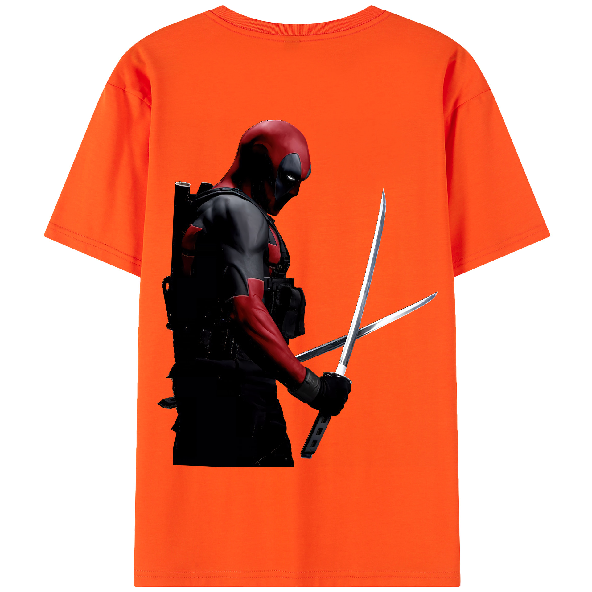 （画像用） Deadpool デッドプール 綿100％半袖Tシャツ（背面プリント）