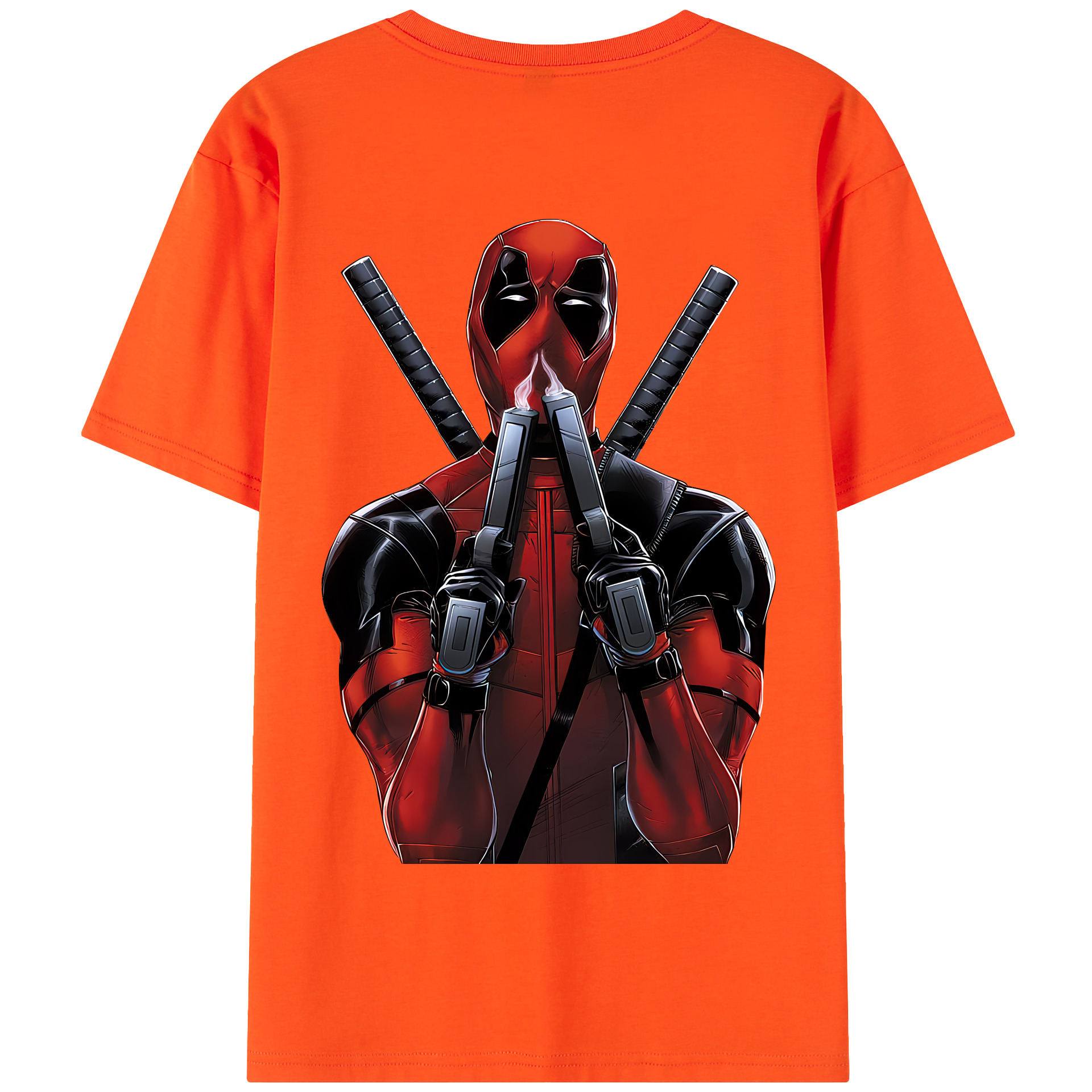 （画像用） Deadpool デッドプール 綿100％半袖Tシャツ（背面プリント）