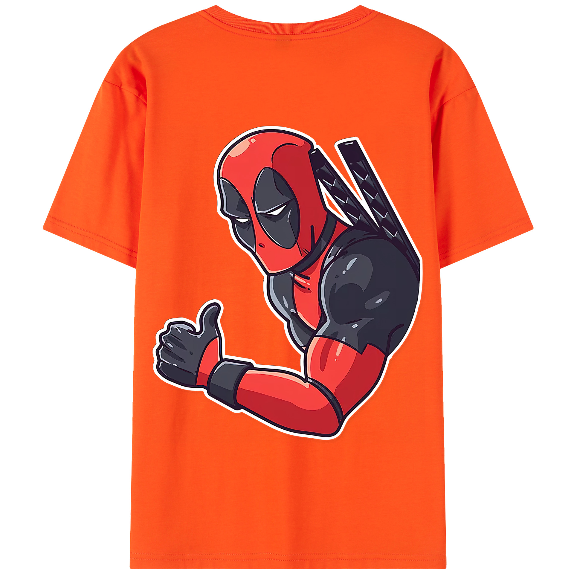 （画像用） Deadpool デッドプール 綿100％半袖Tシャツ（背面プリント）