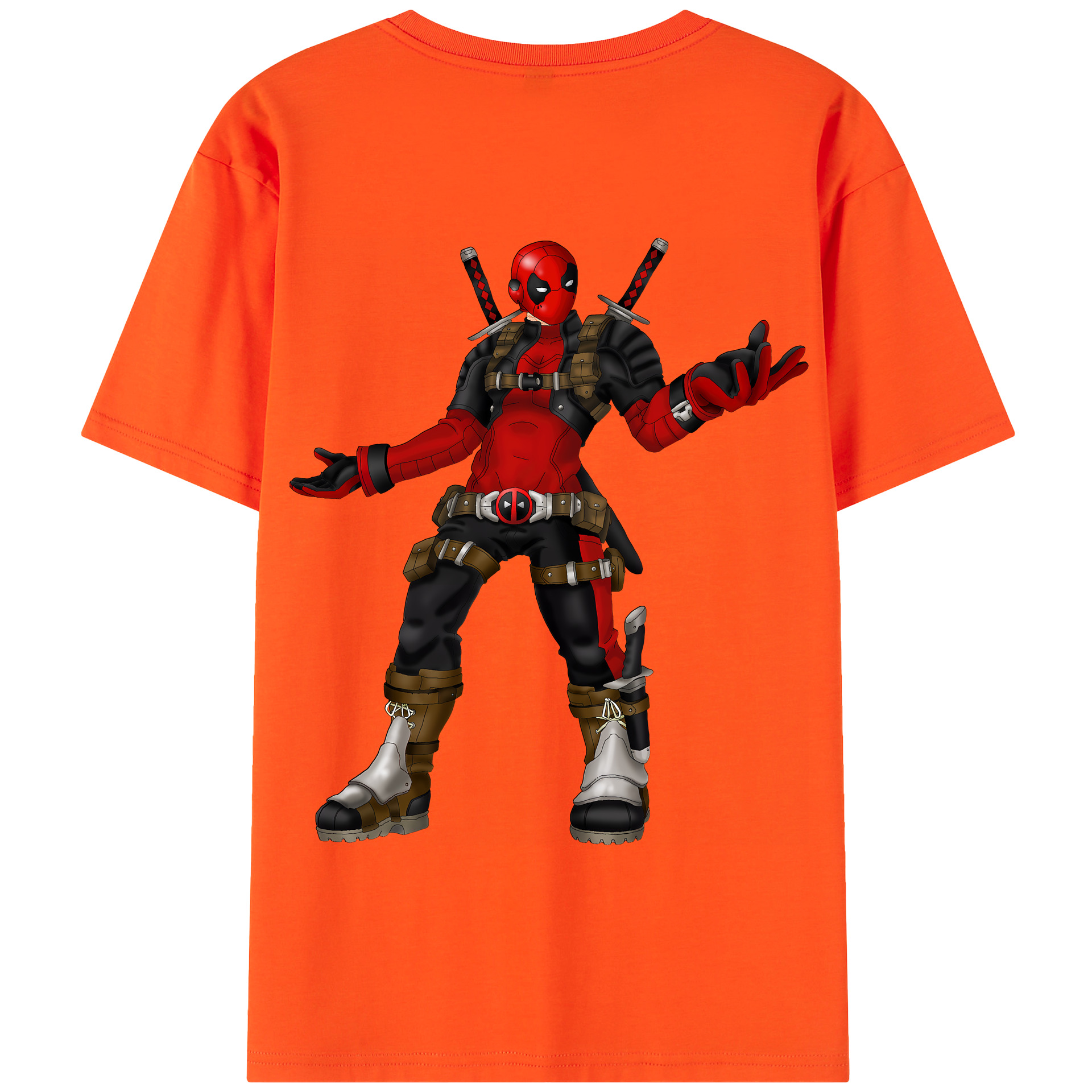 （画像用） Deadpool デッドプール 綿100％半袖Tシャツ（背面プリント）