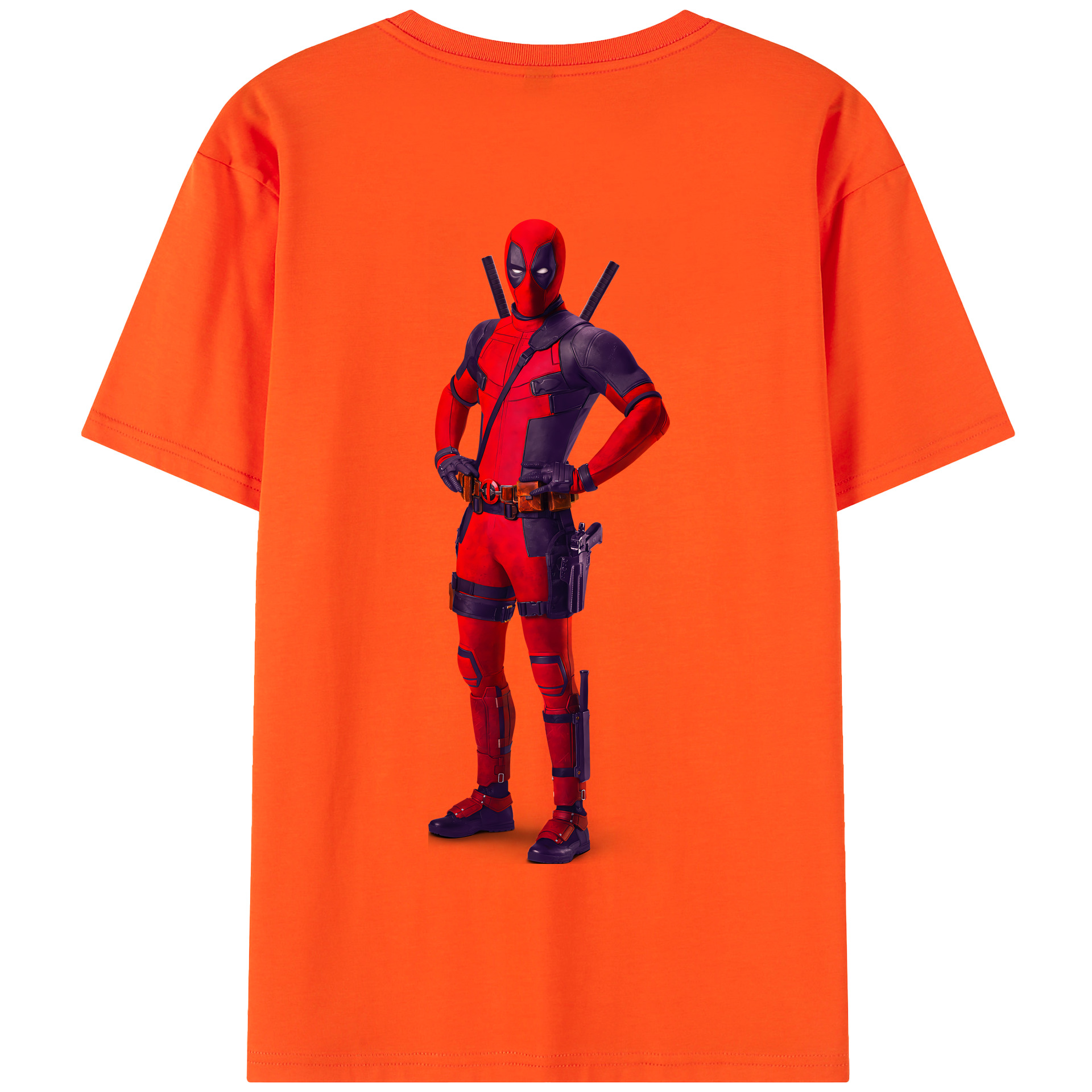（画像用） Deadpool デッドプール 綿100％半袖Tシャツ（背面プリント）