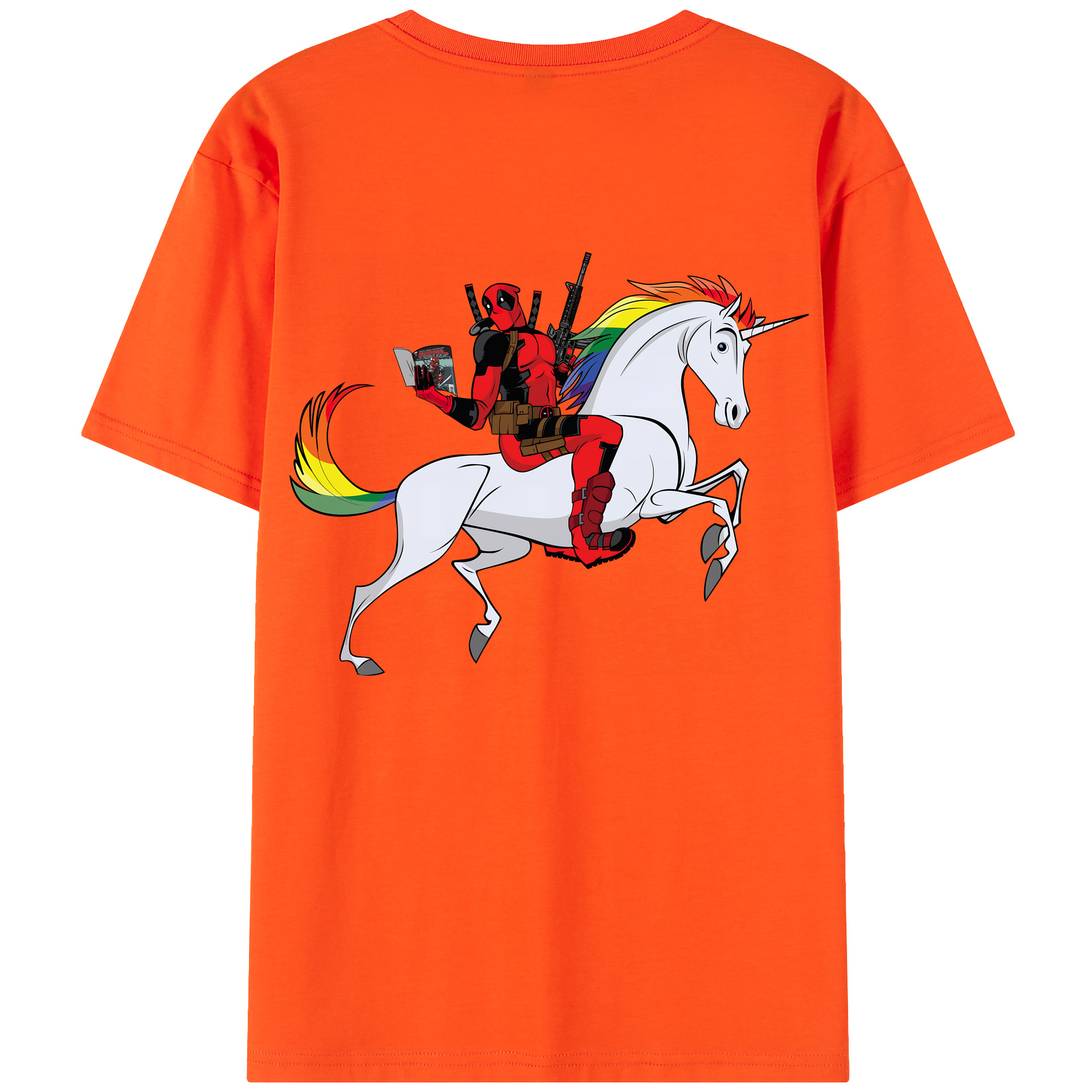 （画像用） Deadpool デッドプール 綿100％半袖Tシャツ（背面プリント）