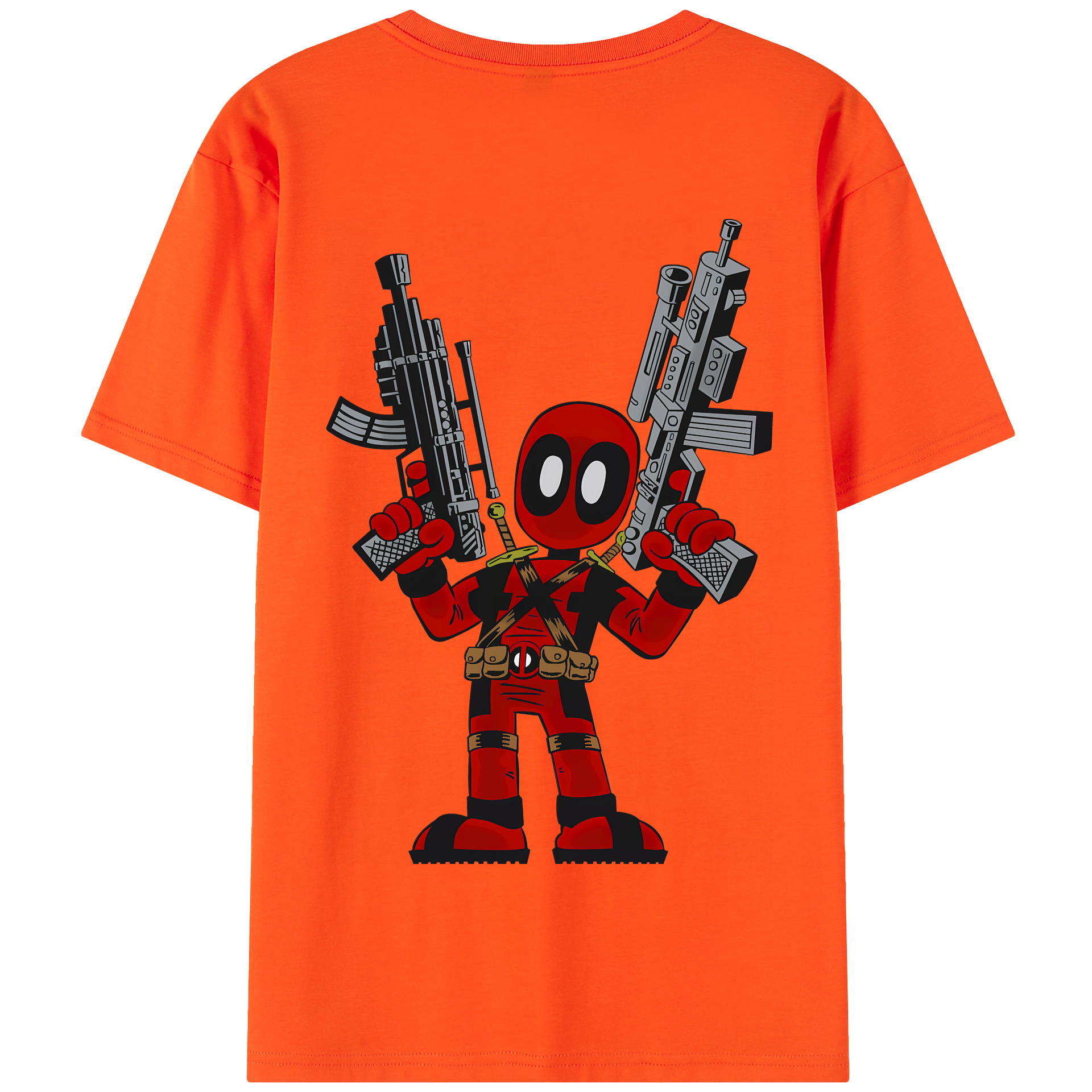 （画像用） Deadpool デッドプール 綿100％半袖Tシャツ（背面プリント）