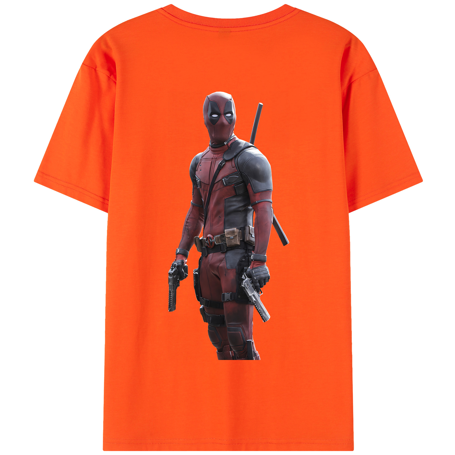 （画像用） Deadpool デッドプール 綿100％半袖Tシャツ（背面プリント）