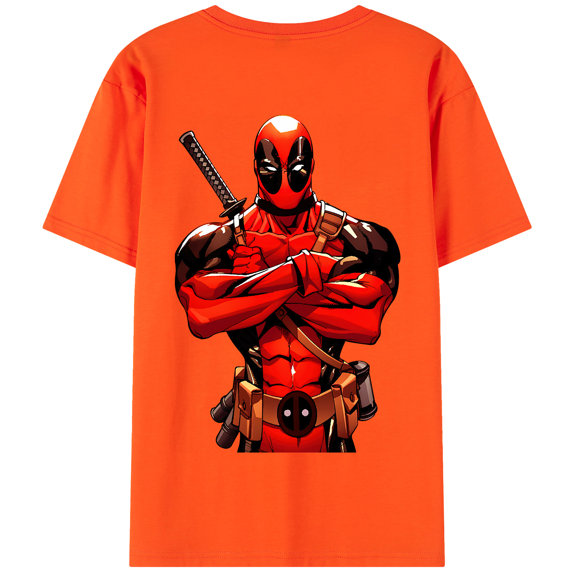 （画像用） Deadpool デッドプール 綿100％半袖Tシャツ（背面プリント）